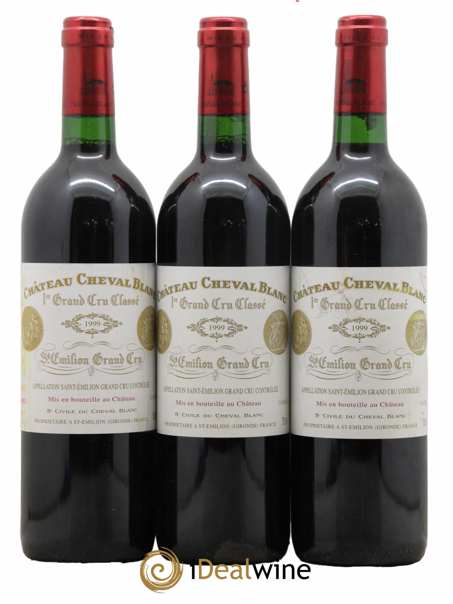 Château Cheval Blanc 1er Grand Cru Classé A 1999 - Lot de 3 bouteilles - 0