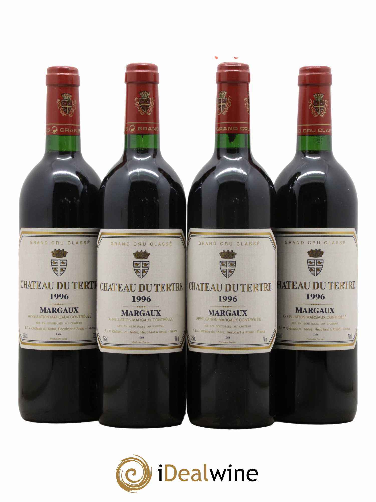 Château du Tertre 5ème Grand Cru Classé 1996 - Lot de 4 bouteilles - 0