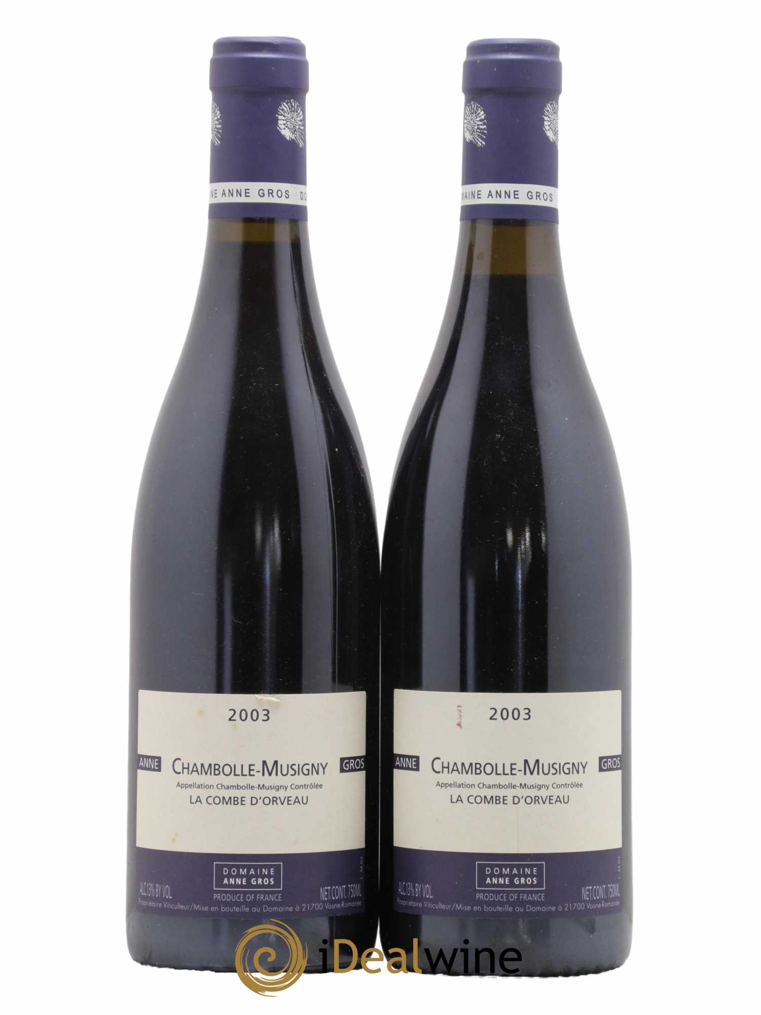 Chambolle-Musigny La Combe d'Orveau Anne Gros 2003 - Lot de 2 bouteilles - 0