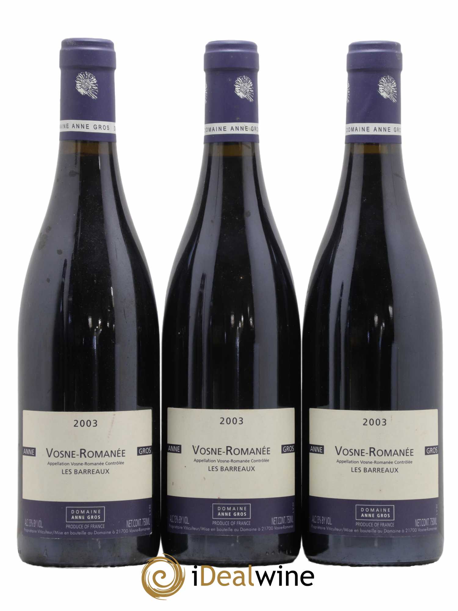 Vosne-Romanée Les Barreaux Anne Gros 2003 - Lot de 5 bouteilles - 1