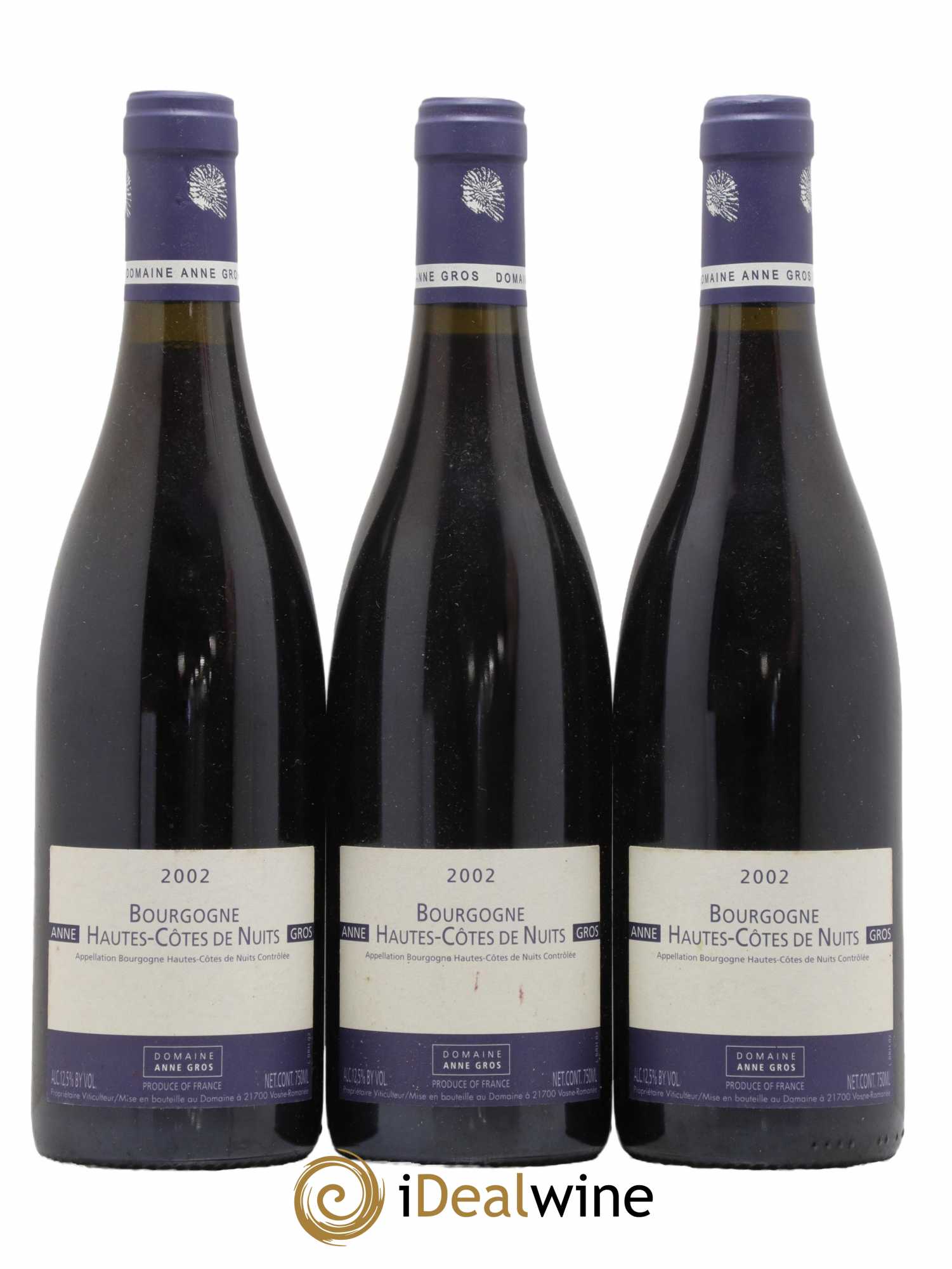 Hautes-Côtes de Nuits Anne Gros 2002 - Lot de 3 bouteilles - 0