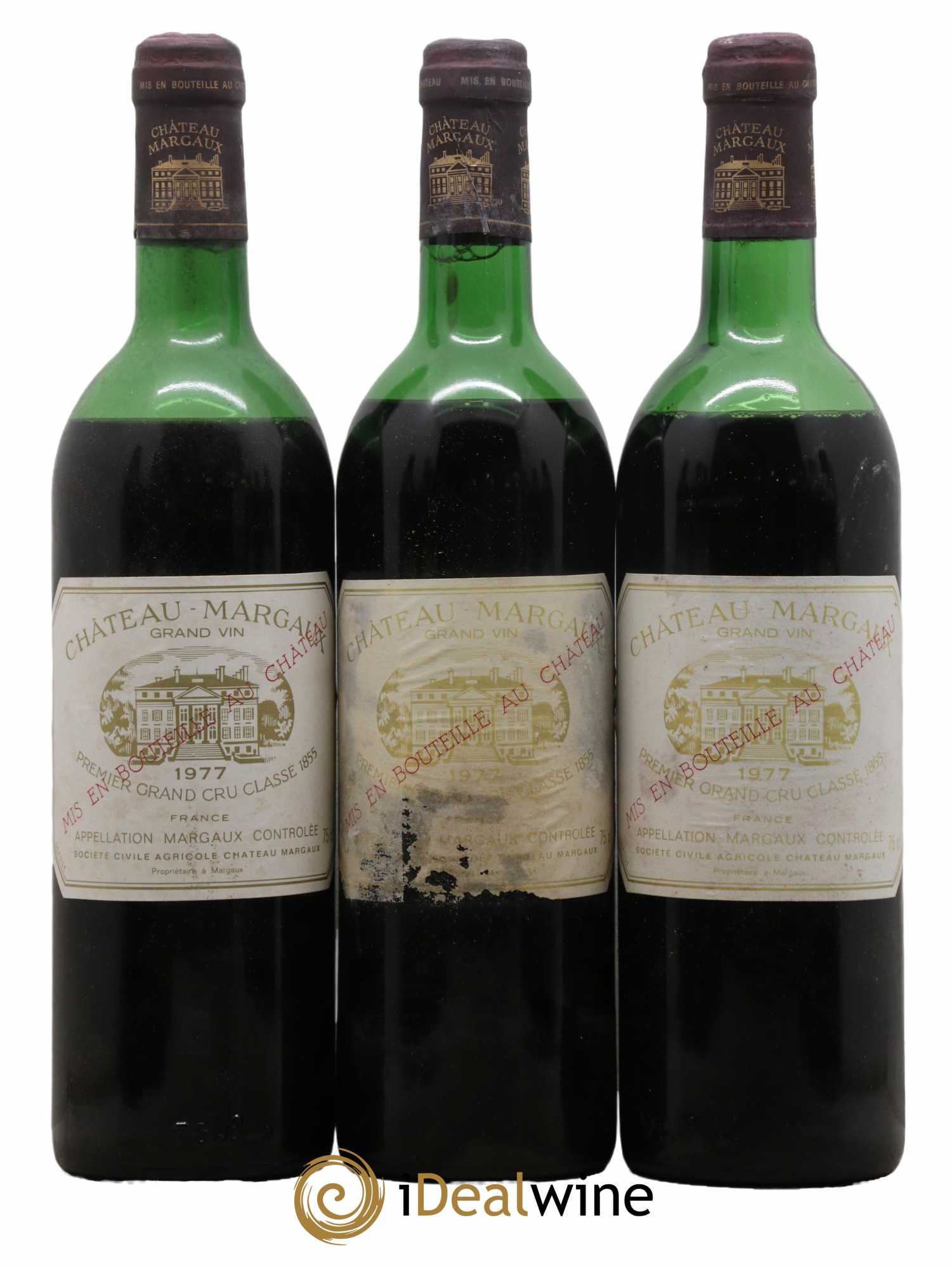 Château Margaux 1er Grand Cru Classé 1977 - Lot de 3 bouteilles - 0