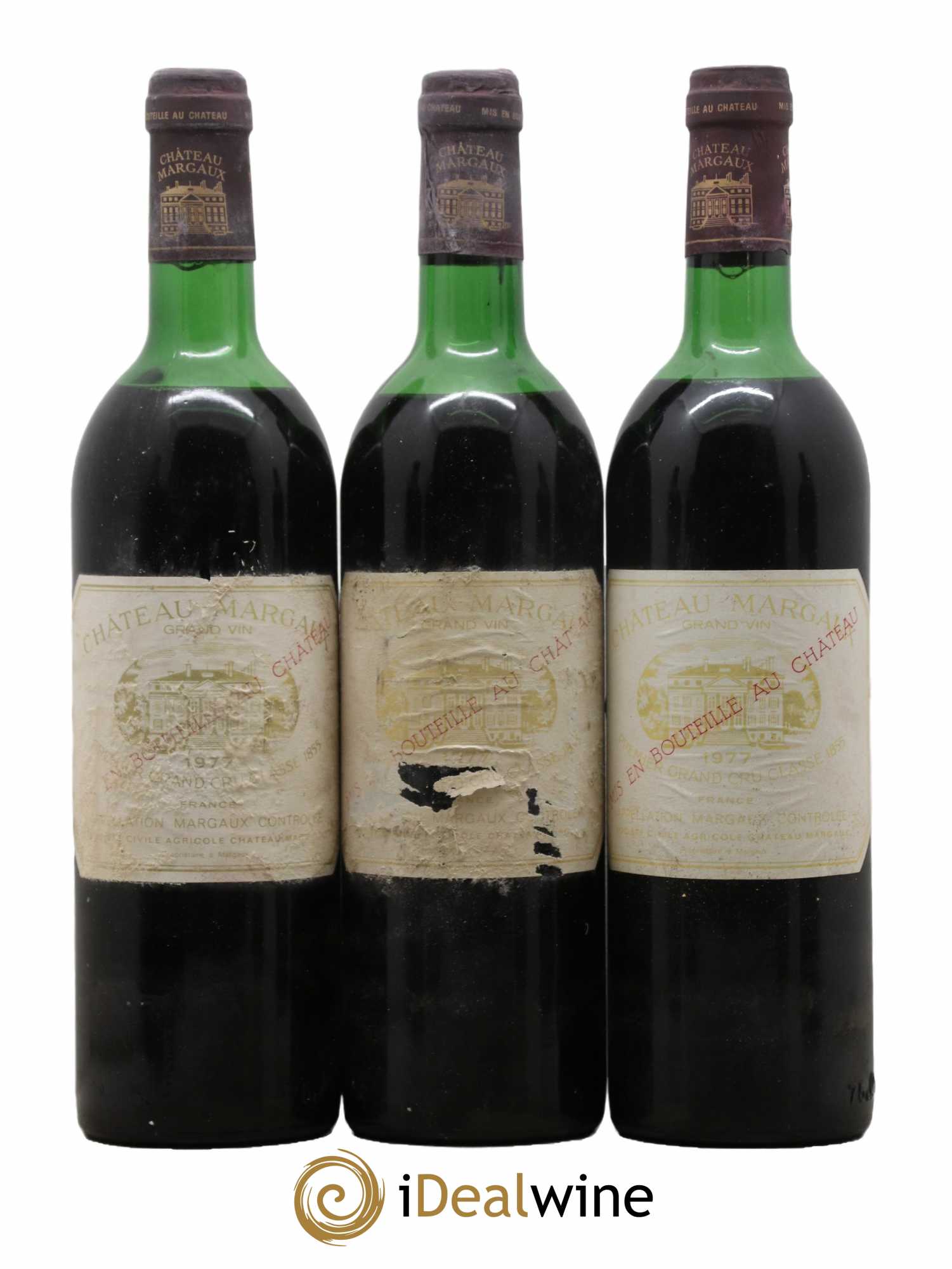 Château Margaux 1er Grand Cru Classé 1977 - Lot de 3 bouteilles - 0