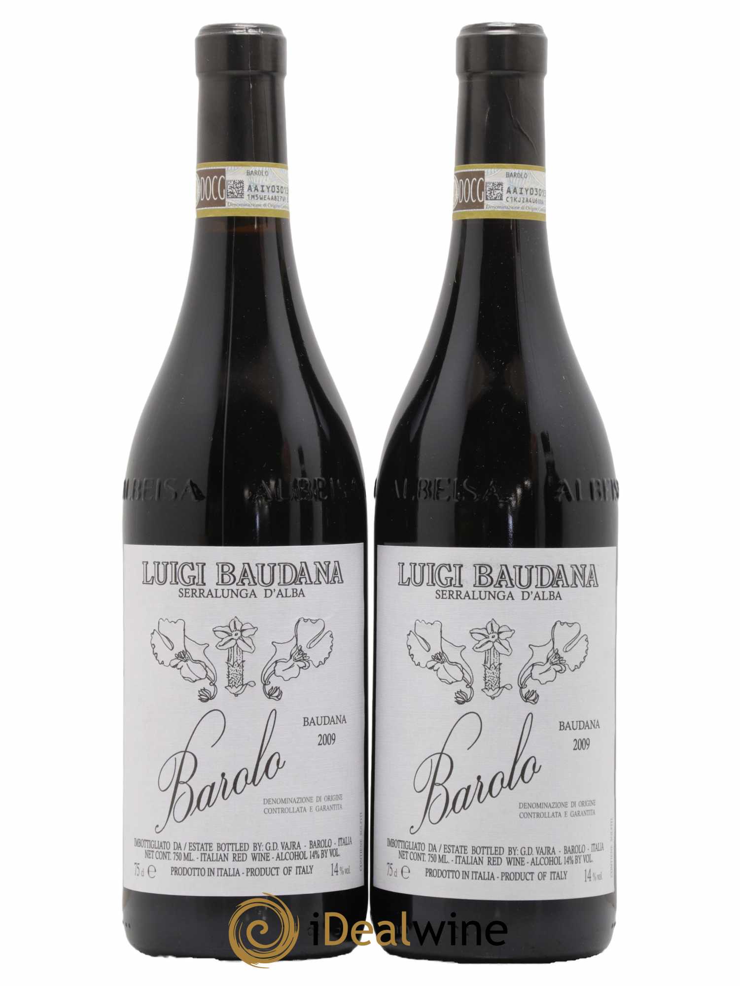 Barolo DOCG Baudana Vajra et Luigi Baudana 2009 - Lot de 2 bouteilles - 0