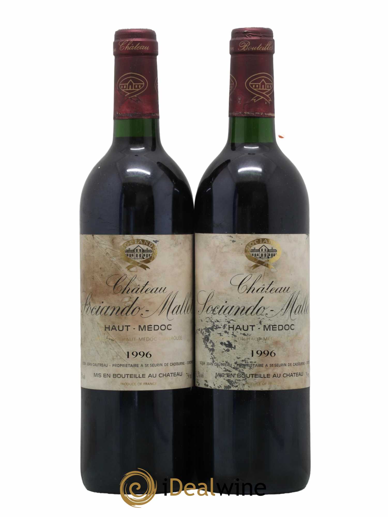 Château Sociando Mallet 1996 - Lot de 2 bouteilles - 0