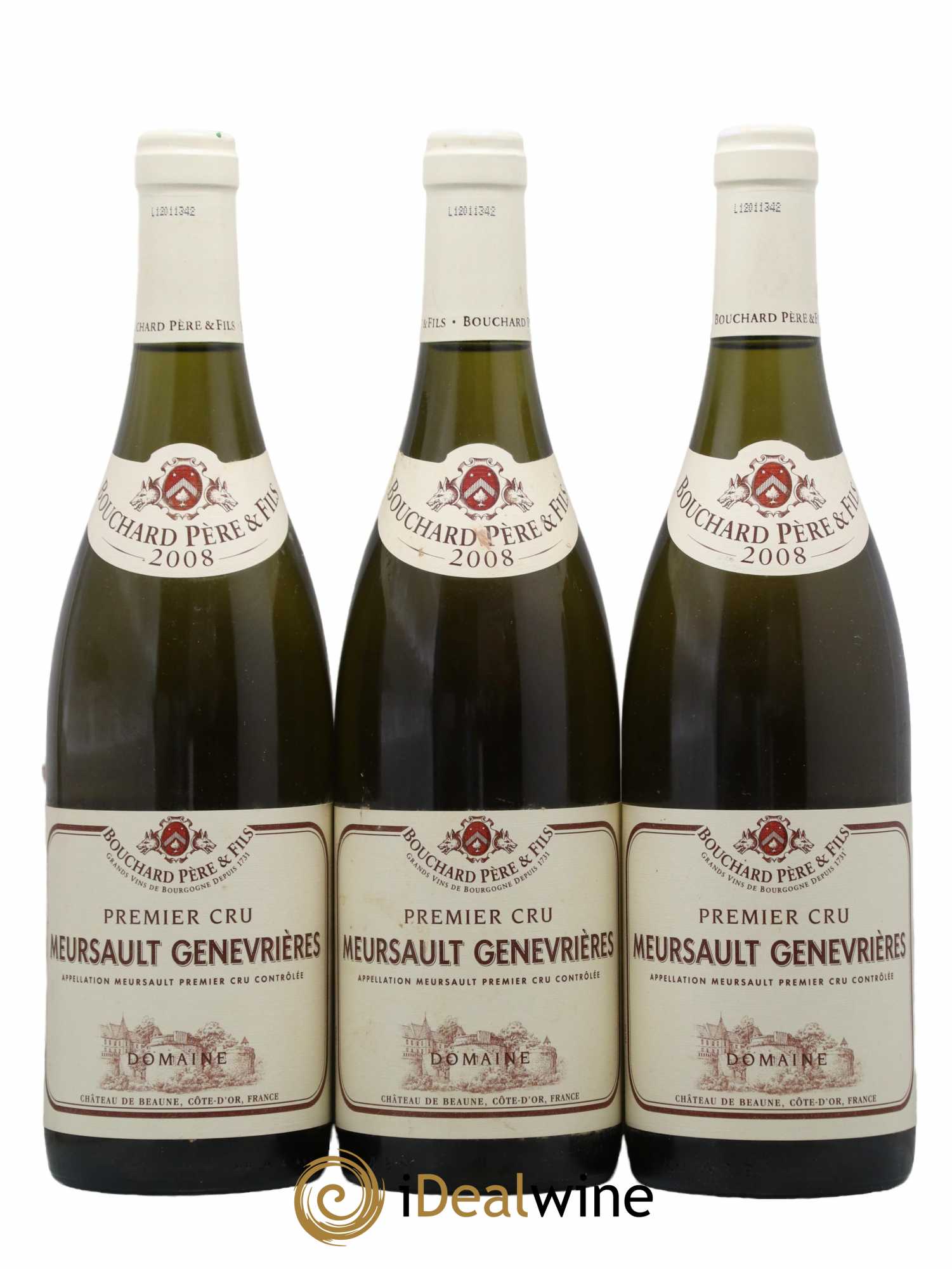 Meursault 1er Cru Genevrières Bouchard Père & Fils 2008 - Lot de 3 bouteilles - 1