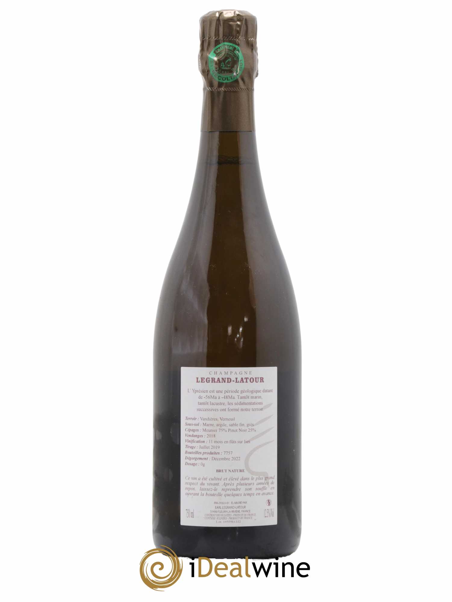 Champagne Ypresein Legrand Latour 2018 - Lot de 1 bouteille - 1