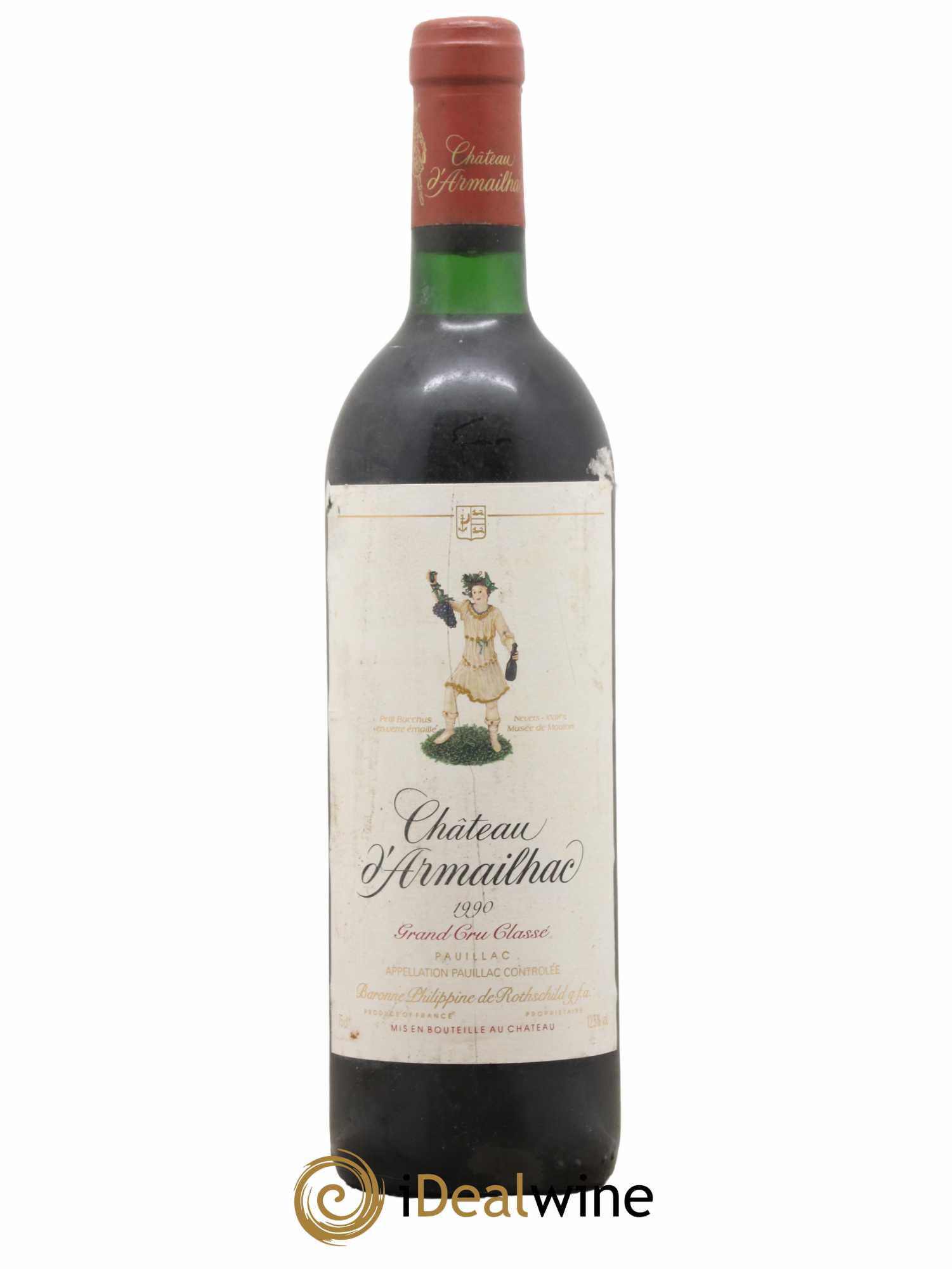 Château d' Armailhac - Mouton Baron(ne) Philippe 5ème Grand Cru Classé 1990 - Lot de 1 bouteille - 0