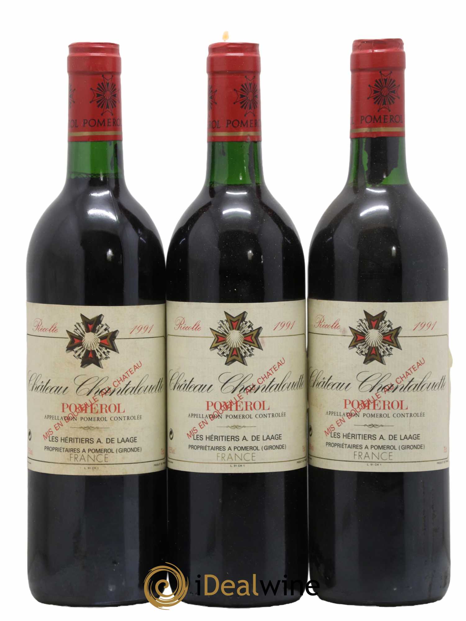 Pomerol Château Chantalouette 1991 - Lot de 3 bouteilles - 0
