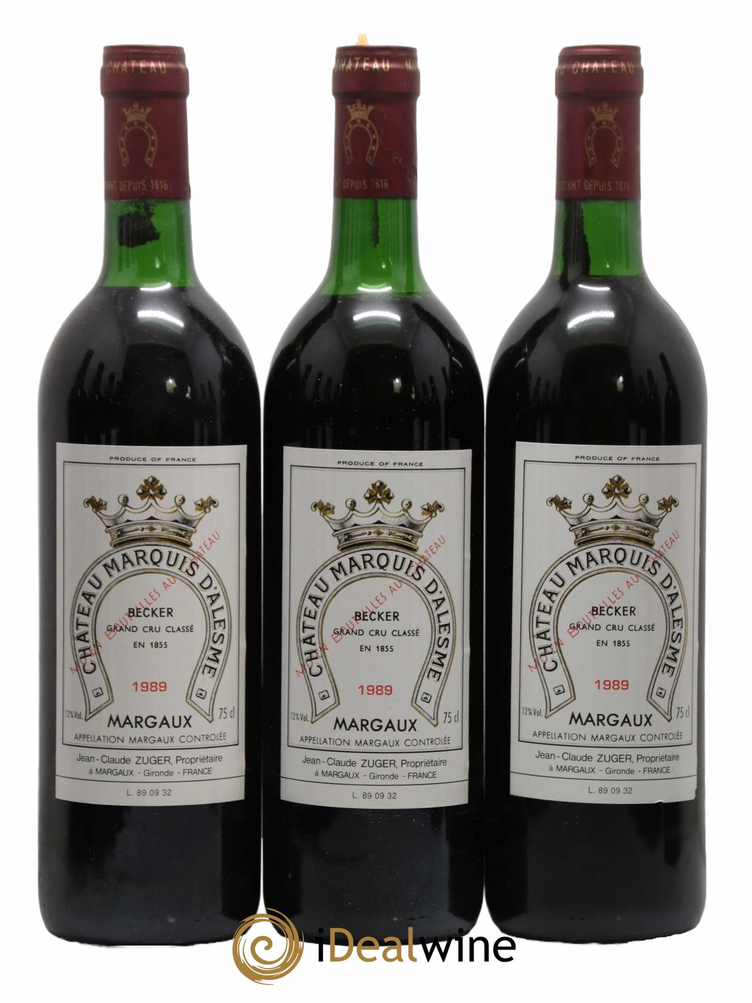 Château Marquis d'Alesme 1989 - Lot de 12 bouteilles - 1