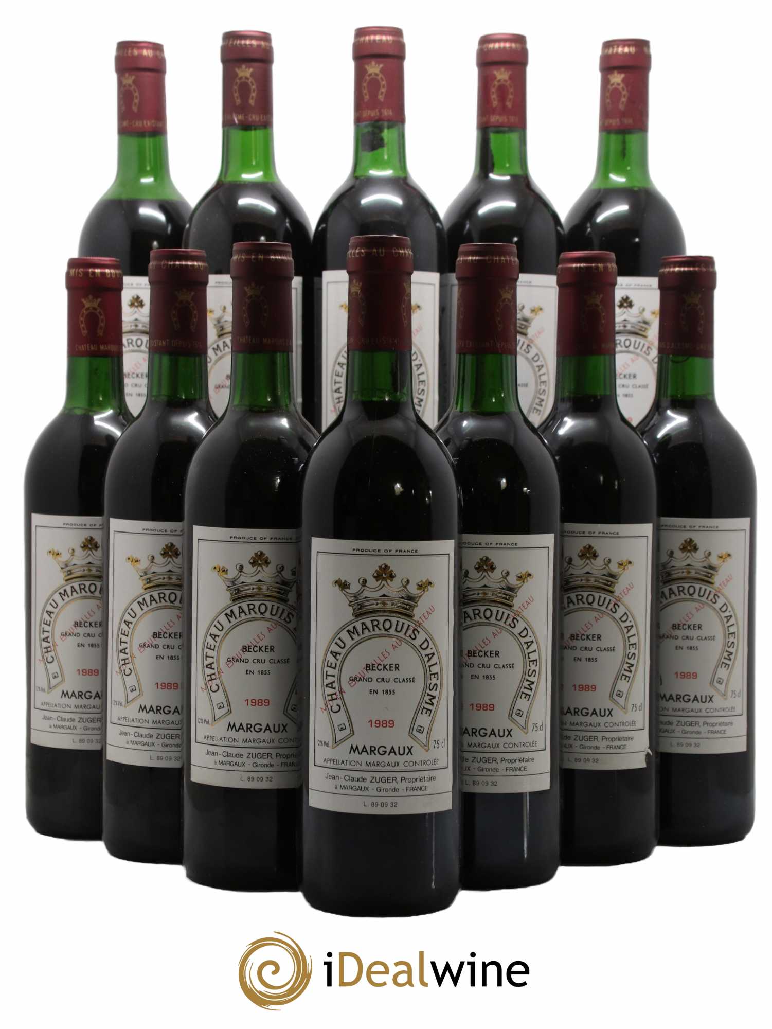 Château Marquis d'Alesme 1989 - Lot de 12 bouteilles - 0