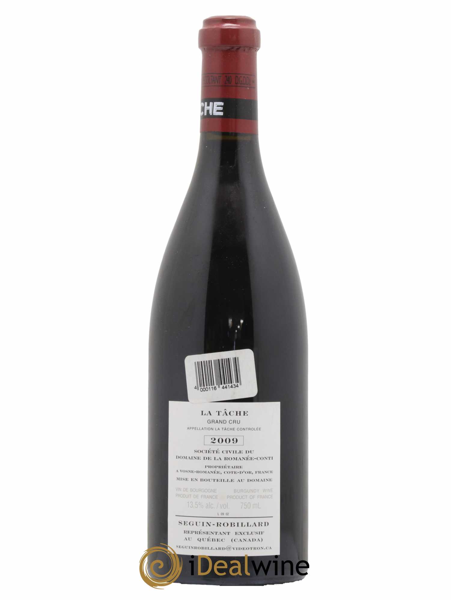 La Tâche Grand Cru Domaine de la Romanée-Conti 2009 - Lot de 1 bouteille - 1