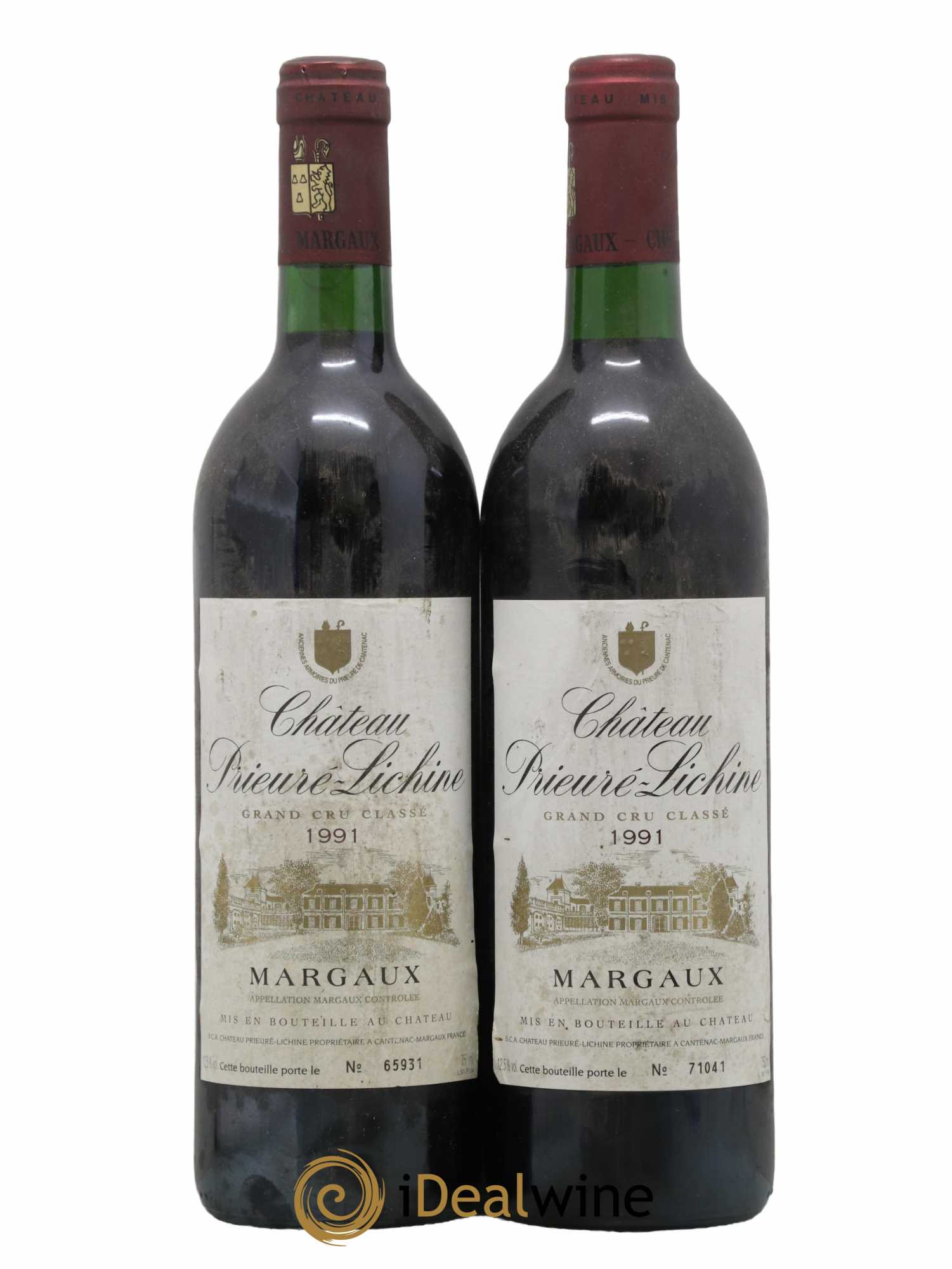 Château Prieuré Lichine 4ème Grand Cru Classé 1991 - Lot de 2 bouteilles - 0