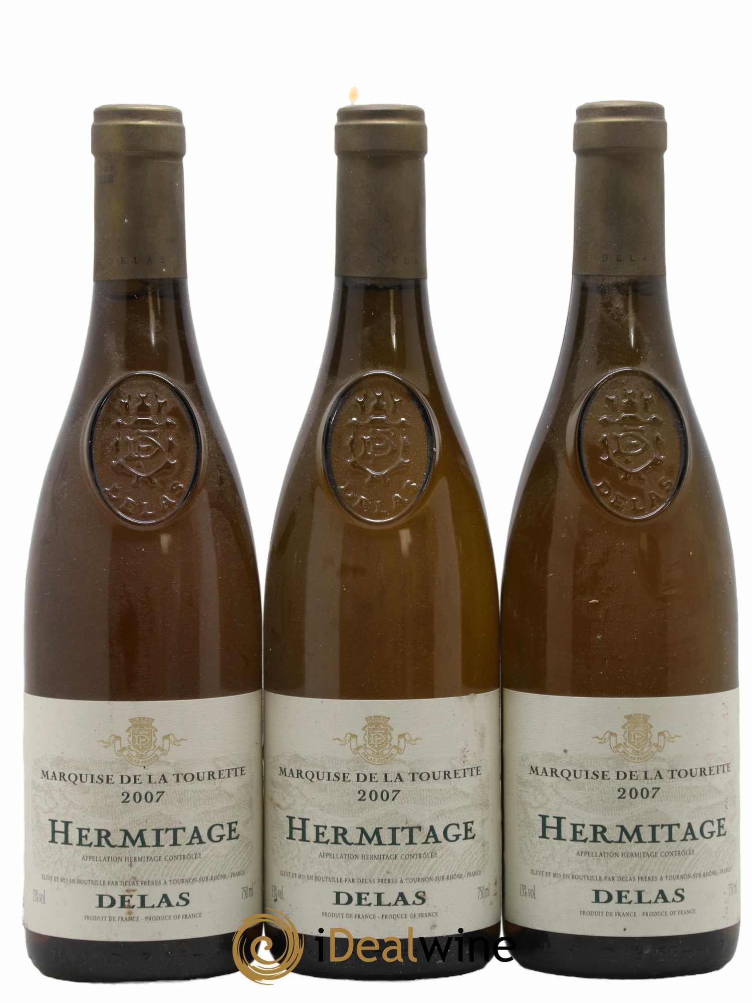 Hermitage Marquise de la Tourette Delas Frères 2007 - Lot de 3 bouteilles - 0