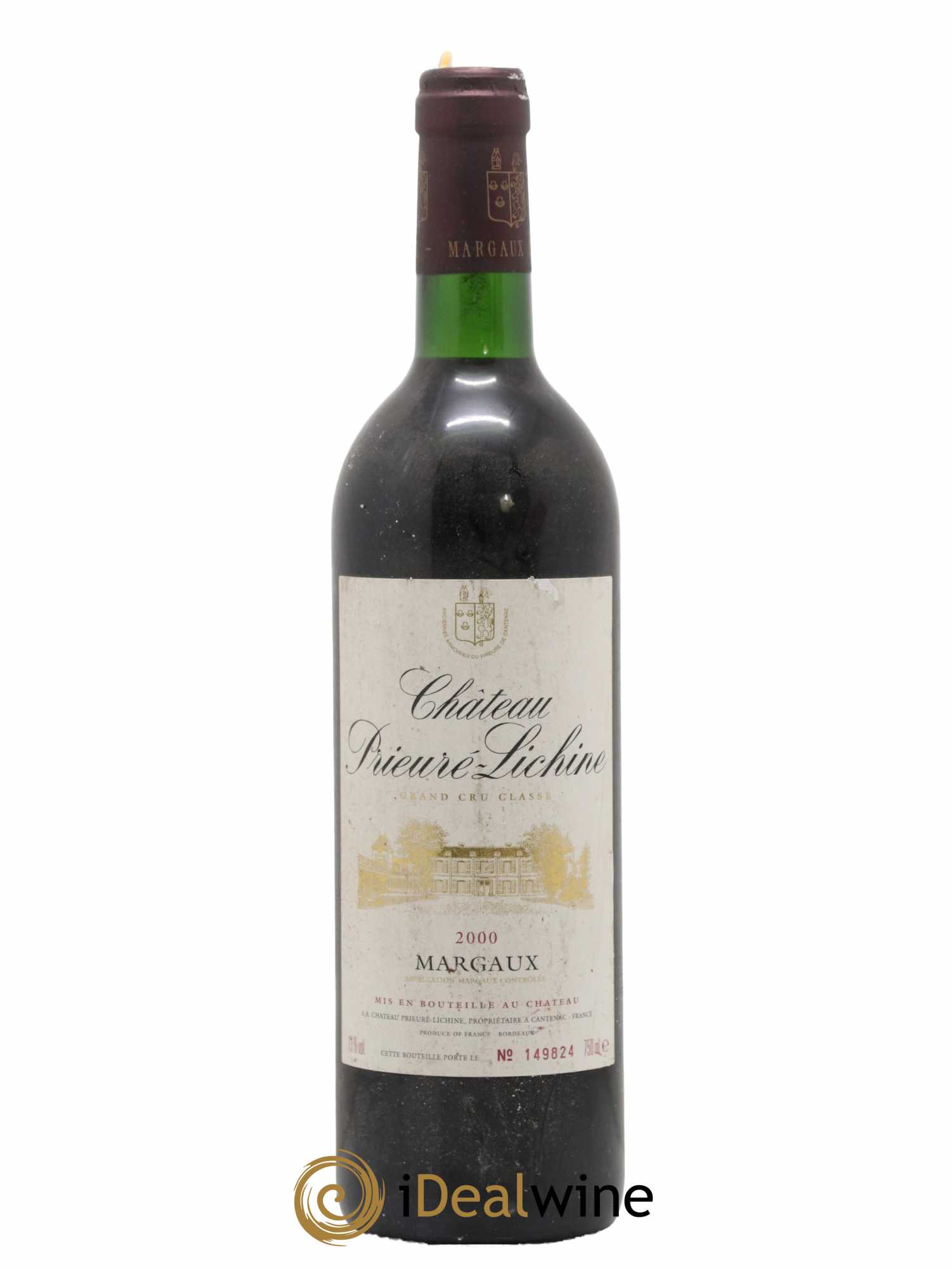 Château Prieuré Lichine 4ème Grand Cru Classé 2000 - Lot de 1 bouteille - 0