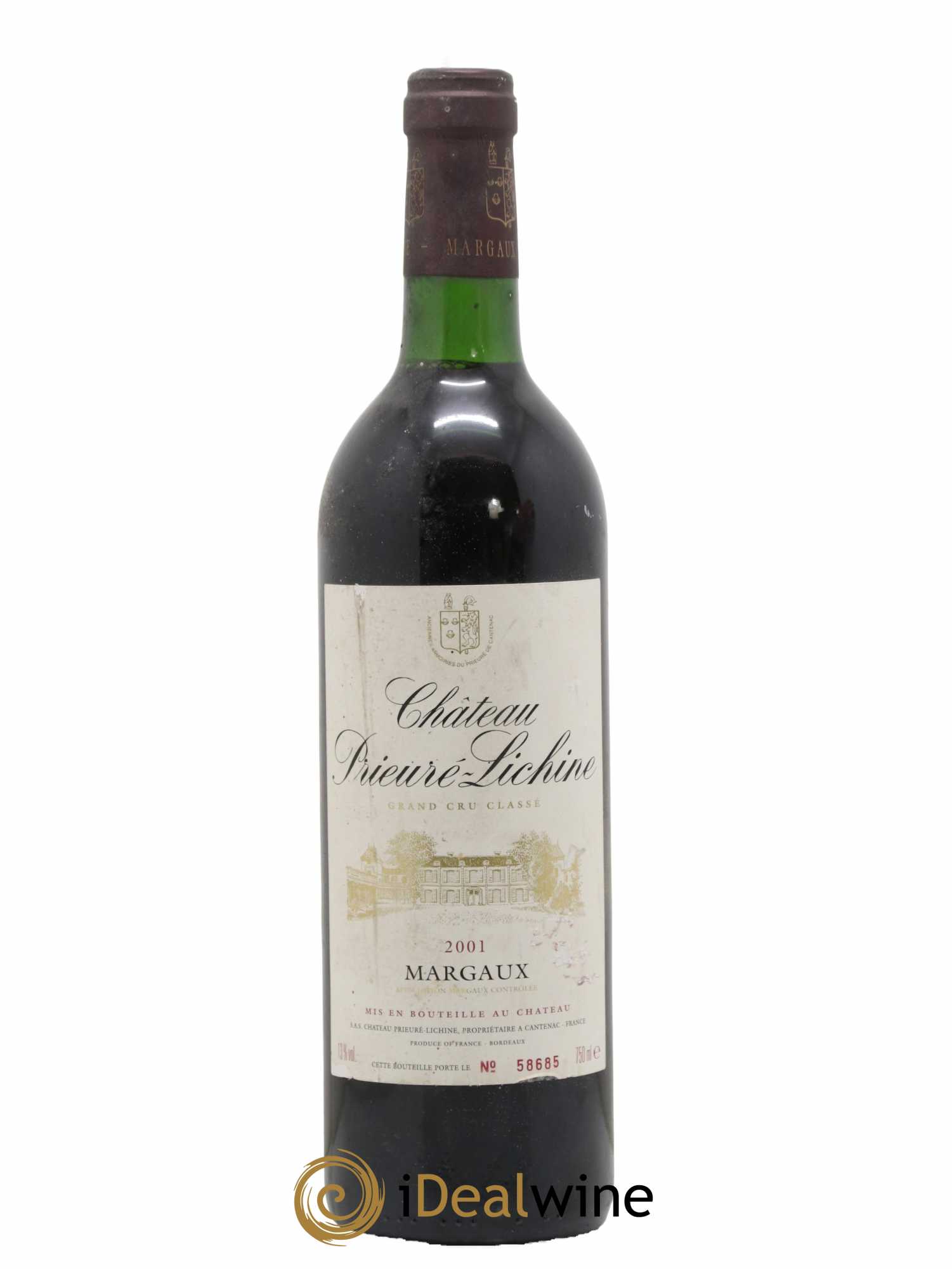 Château Prieuré Lichine 4ème Grand Cru Classé 2001 - Lot de 1 bouteille - 0