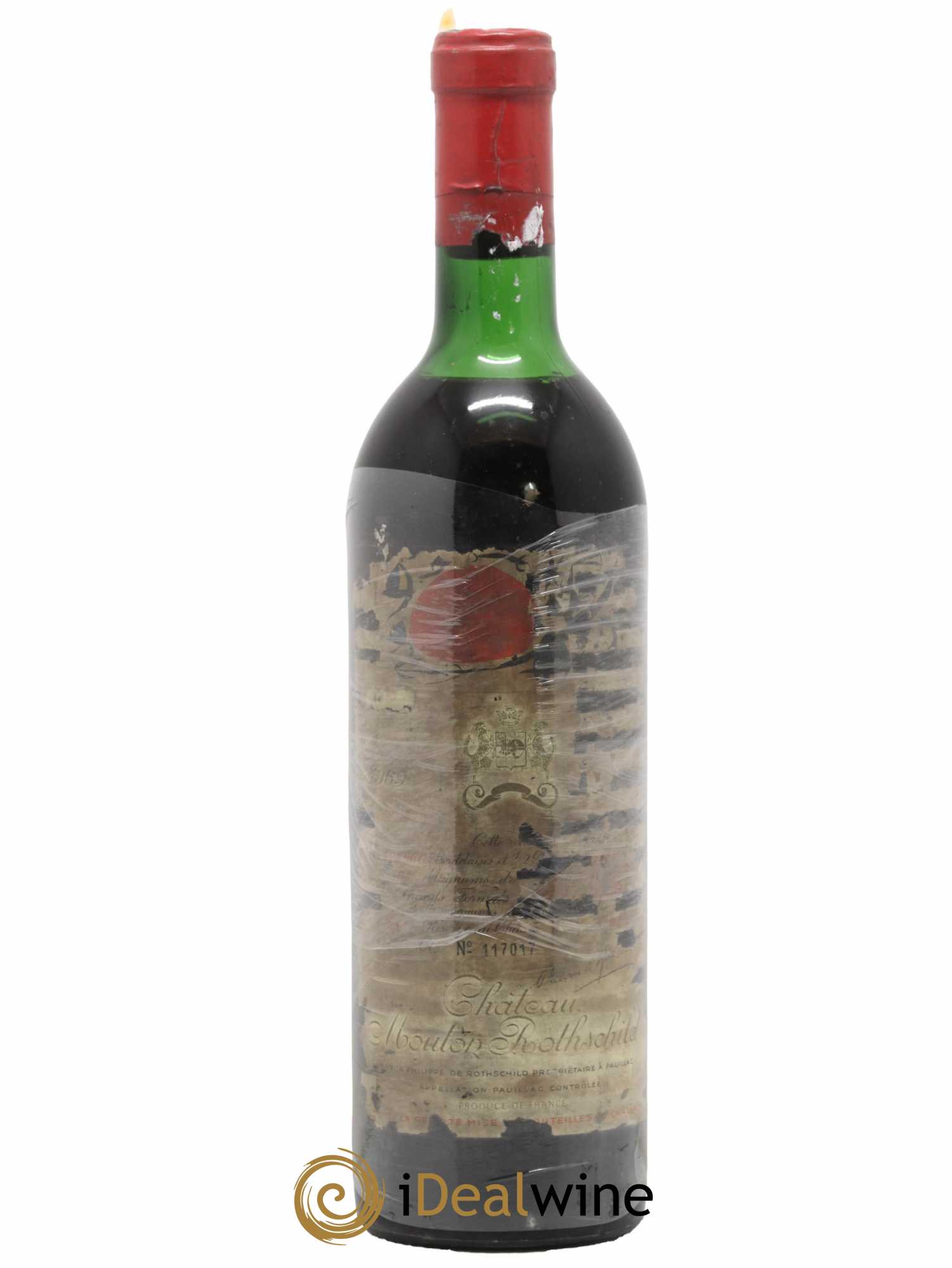 Château Mouton Rothschild 1er Grand Cru Classé 1969 - Lot de 1 bouteille - 0
