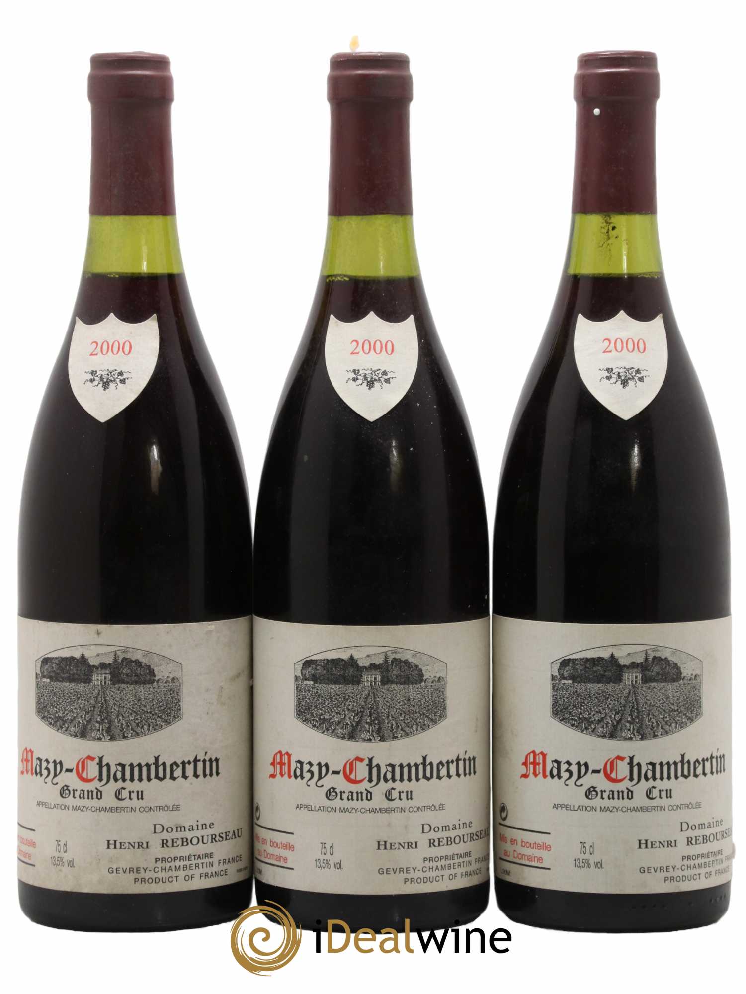 Mazis-Chambertin Grand Cru Henri Rebourseau 2000 - Lot de 3 bouteilles - 0