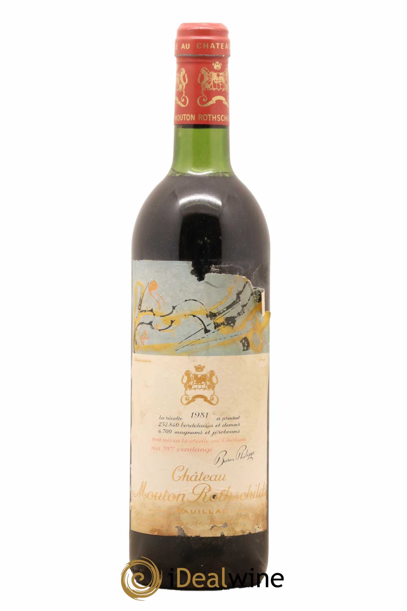 Château Mouton Rothschild 1er Grand Cru Classé 1981 - Lot de 1 bouteille - 0