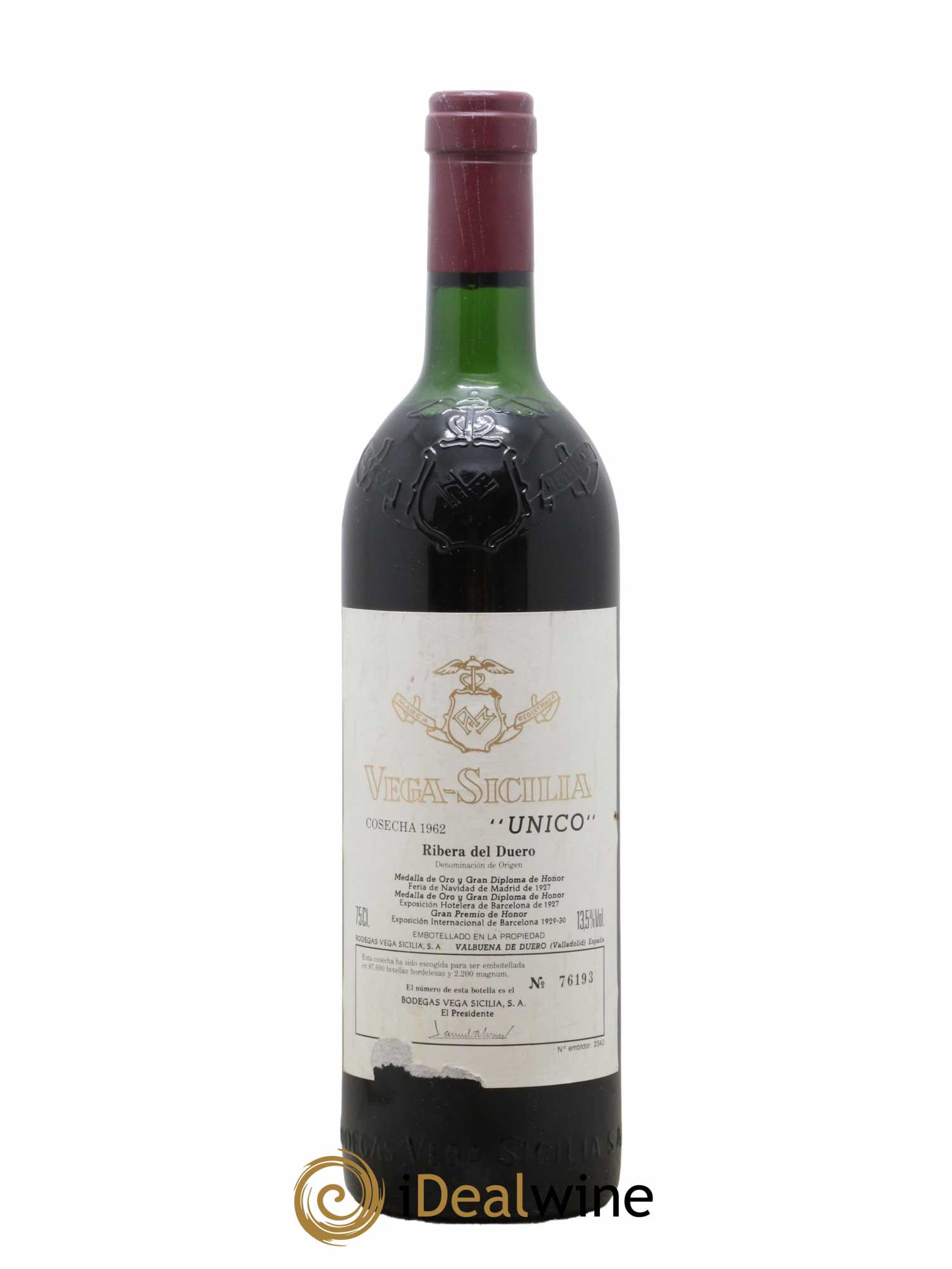Ribera Del Duero DO Vega Sicilia Unico Famille Alvarez 1962 - Lot de 1 bouteille - 0