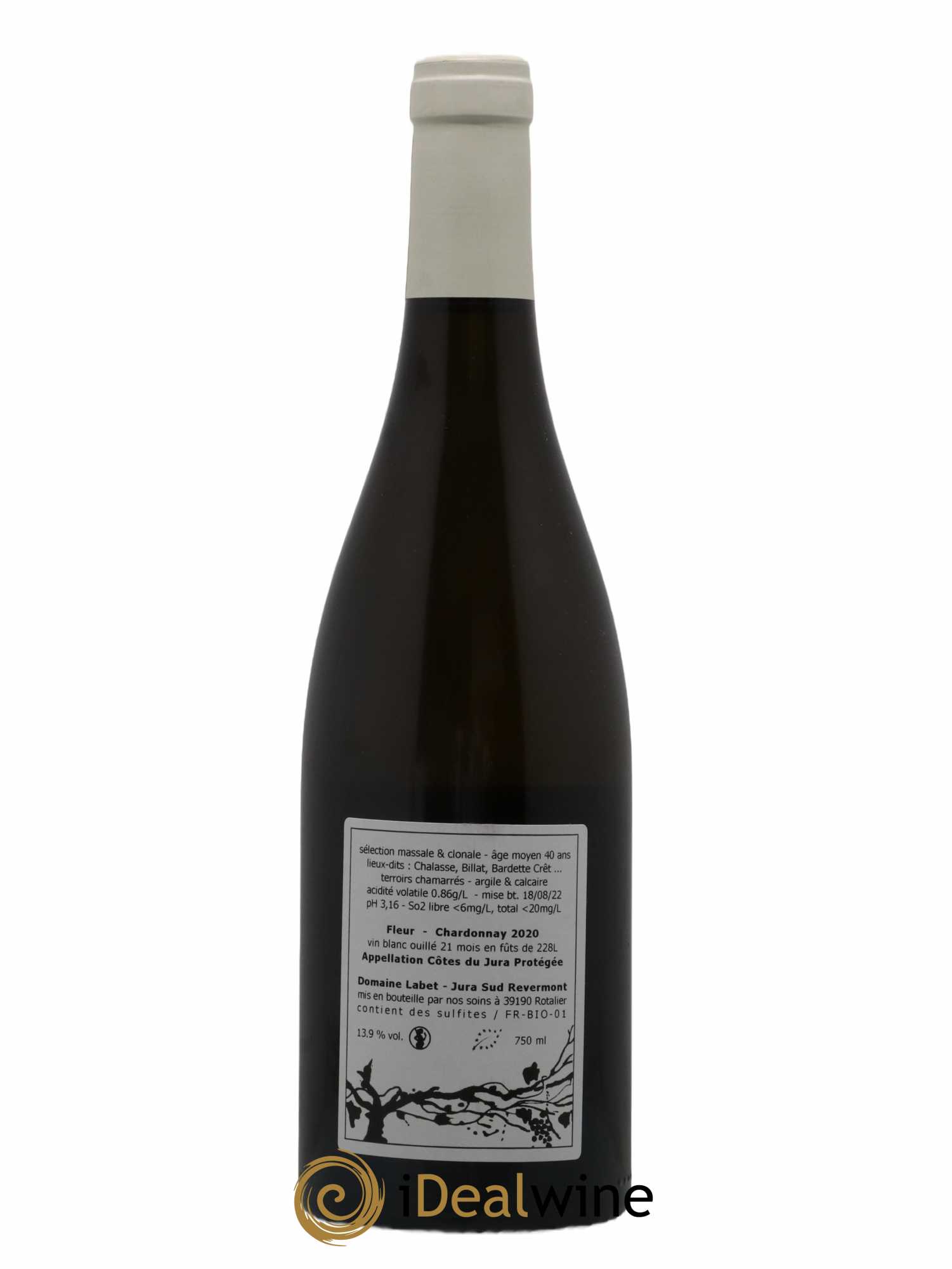 Côtes du Jura Chardonnay Fleur Romain - Julien - Charline Labet 2020 - Lot de 1 bouteille - 1