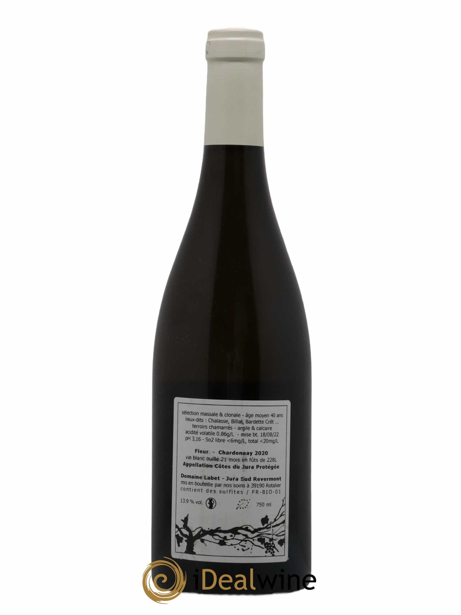 Côtes du Jura Chardonnay Fleur Romain - Julien - Charline Labet 2020 - Lot de 1 bouteille - 1