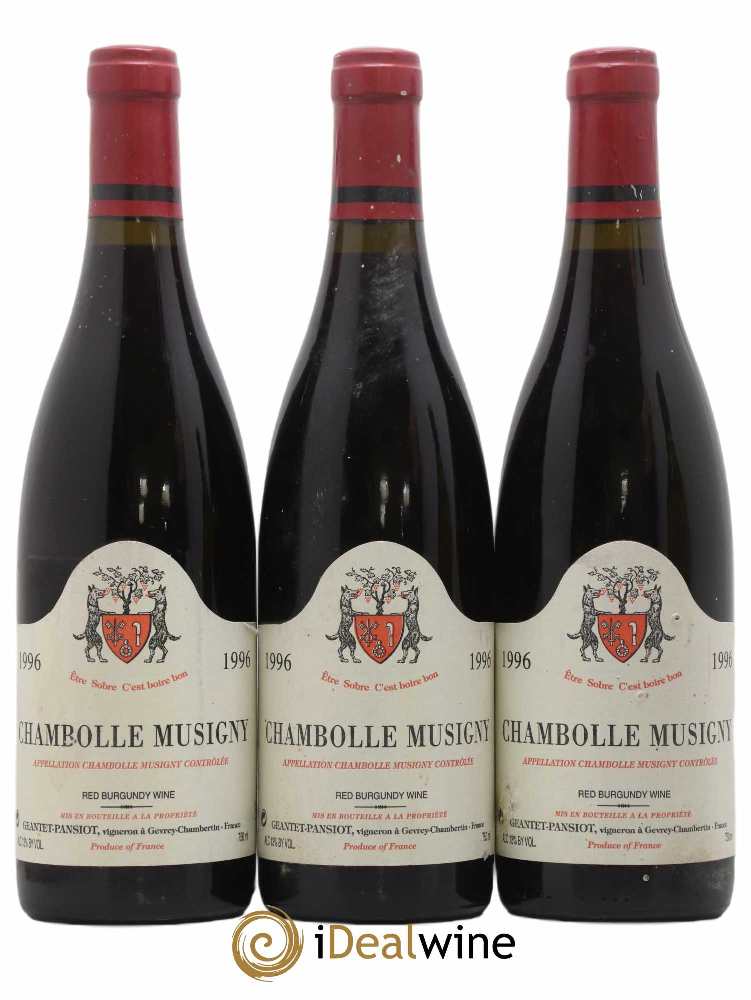 Chambolle-Musigny Geantet-Pansiot 1996 - Lot of 3 bottles - 0