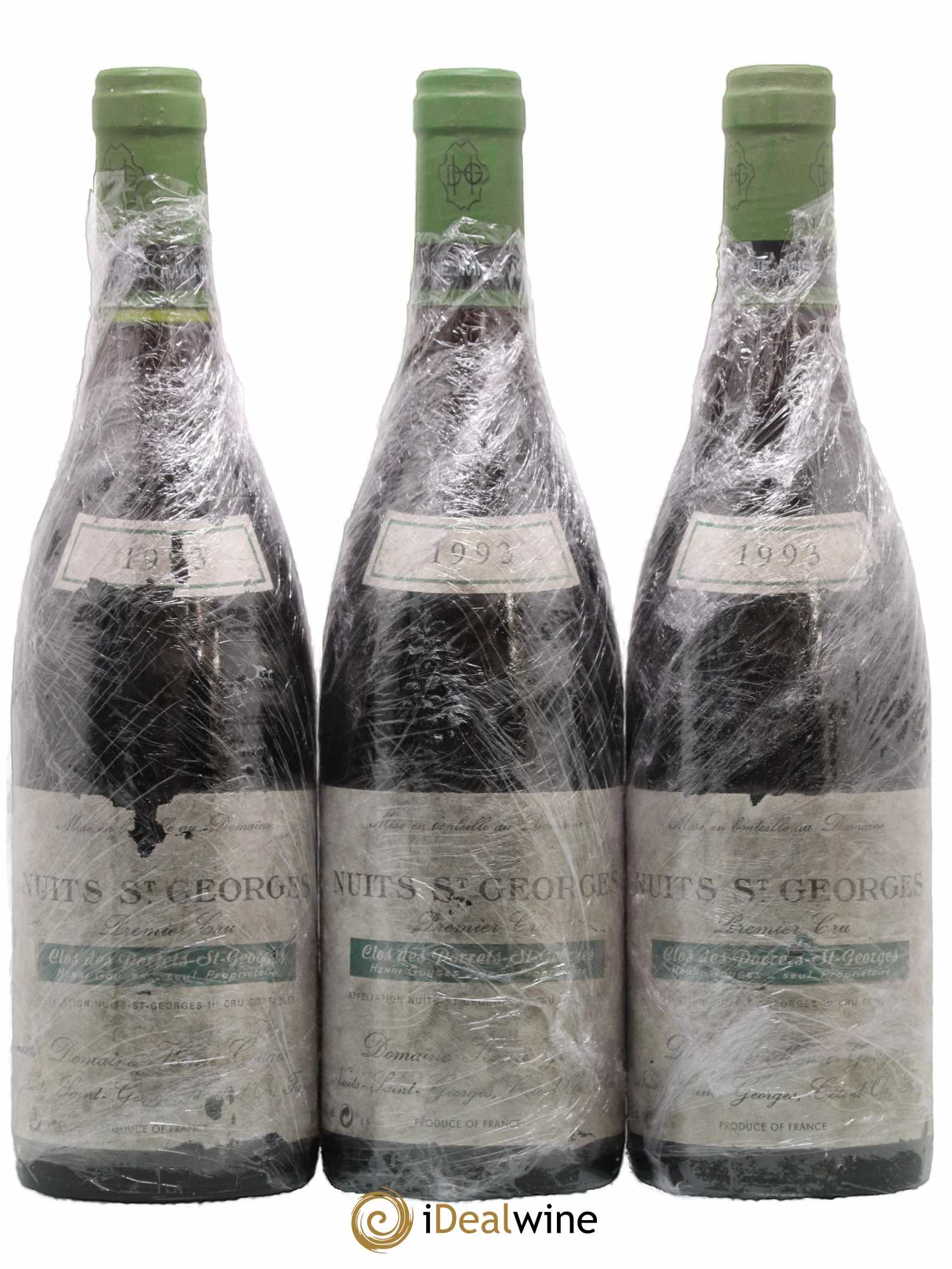Nuits-Saint-Georges 1er Cru Clos des Porrets St Georges Henri Gouges 1993 - Lot de 3 bouteilles - 0