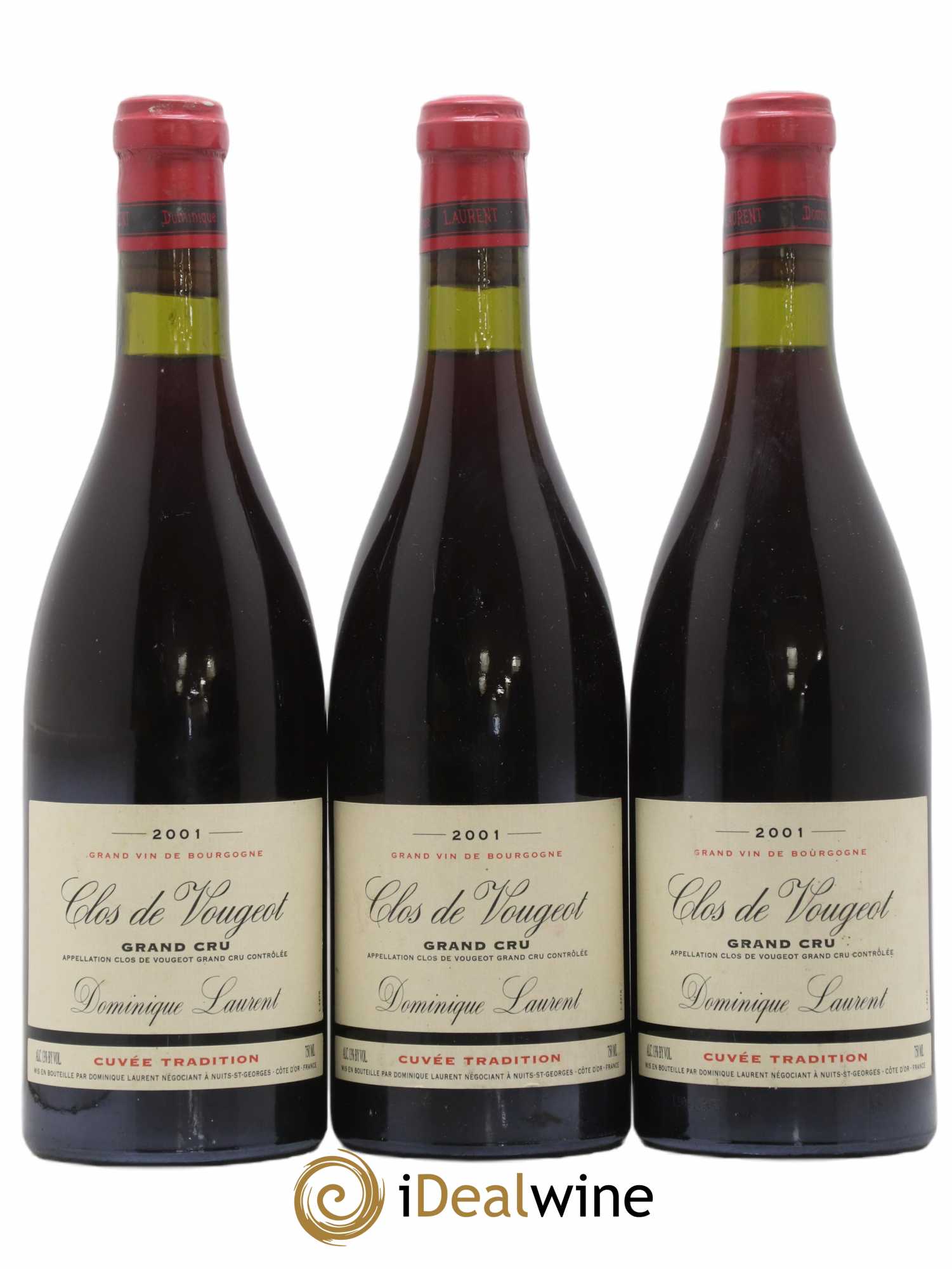 Clos de Vougeot Grand Cru Dominique Laurent 2001 - Lot de 3 bouteilles - 0