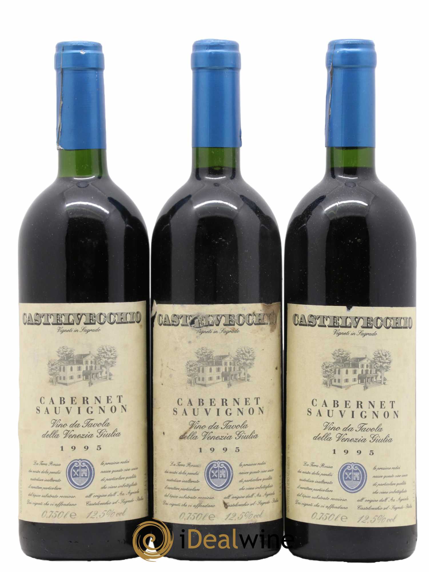 Italie Cabernet Sauvignon Castelvecchio 1995 - Lot de 3 bouteilles - 0