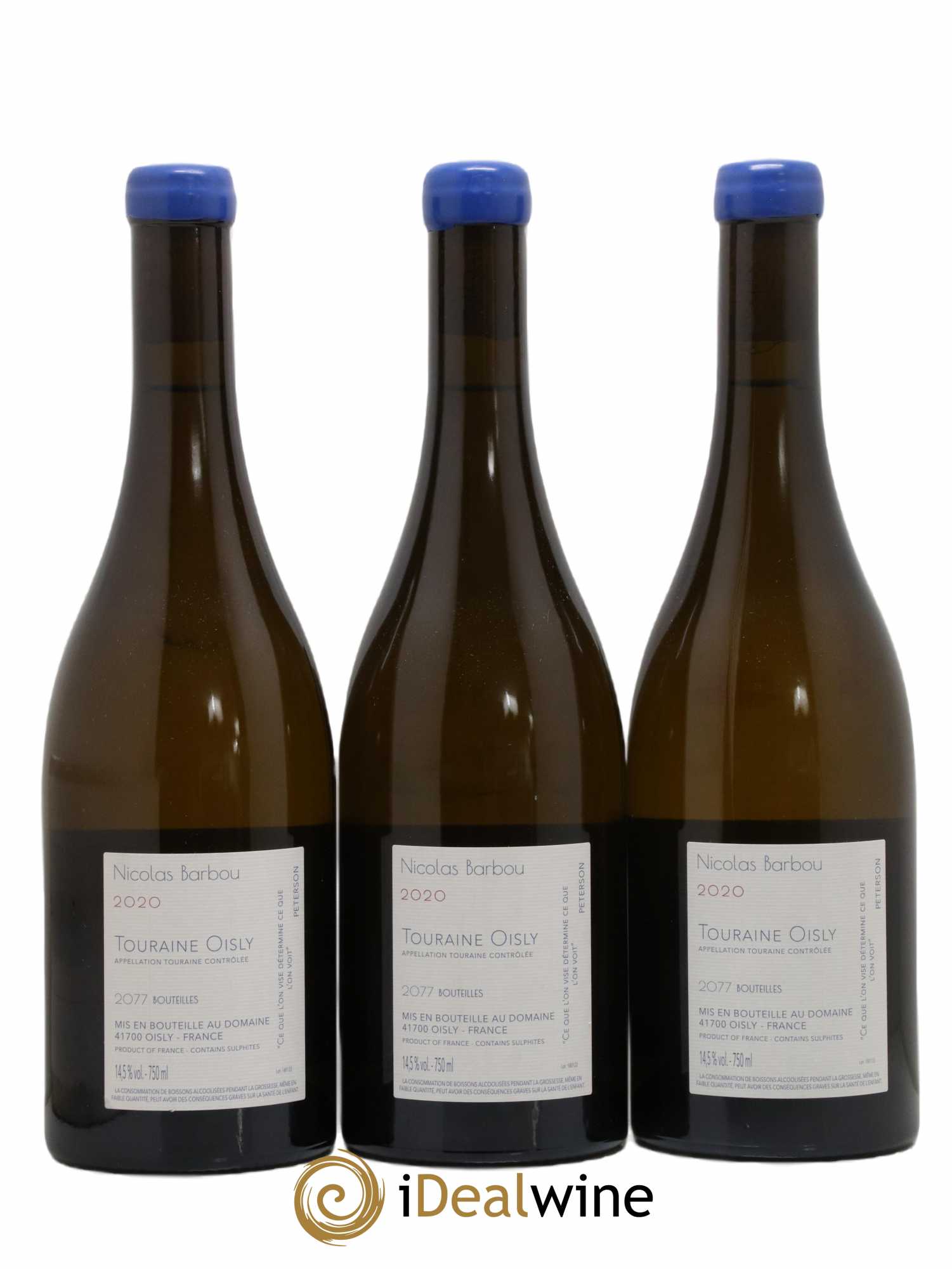 Touraine-Oisly Folie Insolente Nicolas Barbou  2020 - Lot de 3 bouteilles - 1