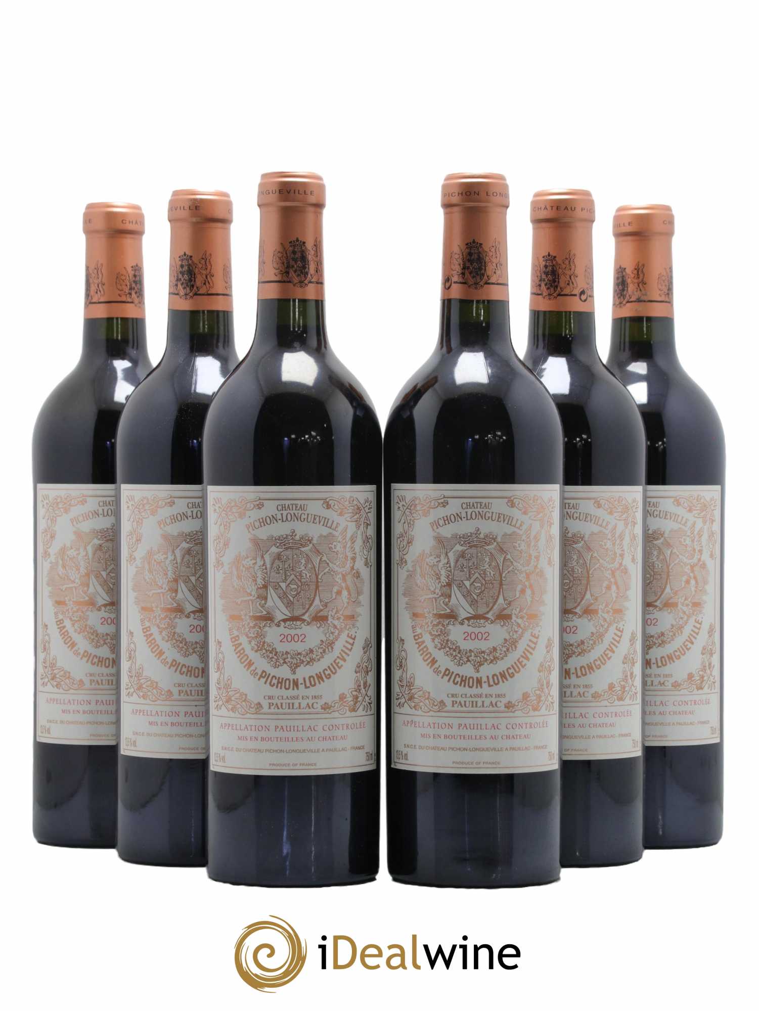 Pichon Longueville Baron 2ème Grand Cru Classé 2002 - Lot de 6 bouteilles - 0