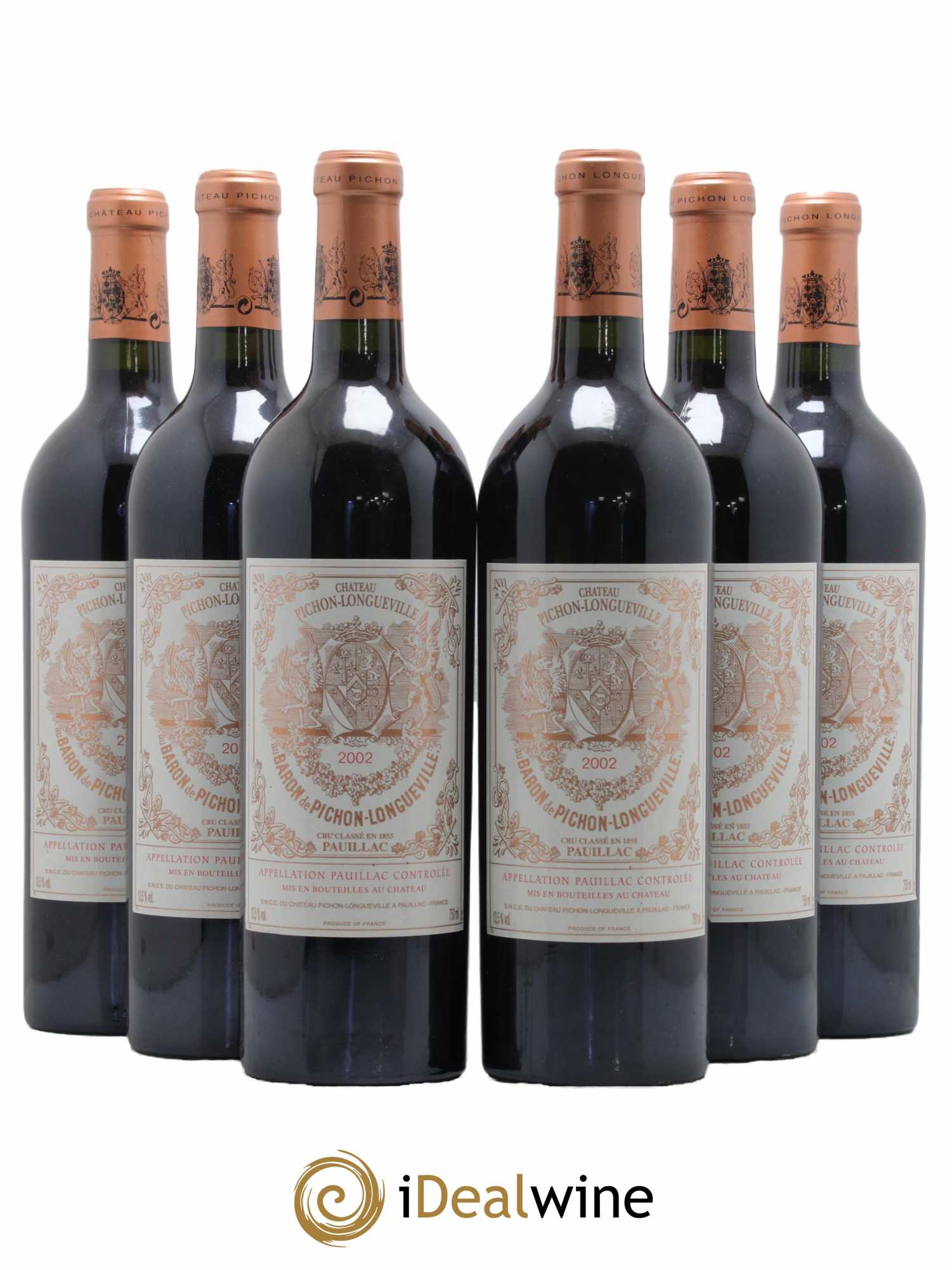 Pichon Longueville Baron 2ème Grand Cru Classé 2002 - Lot de 6 bouteilles - 0