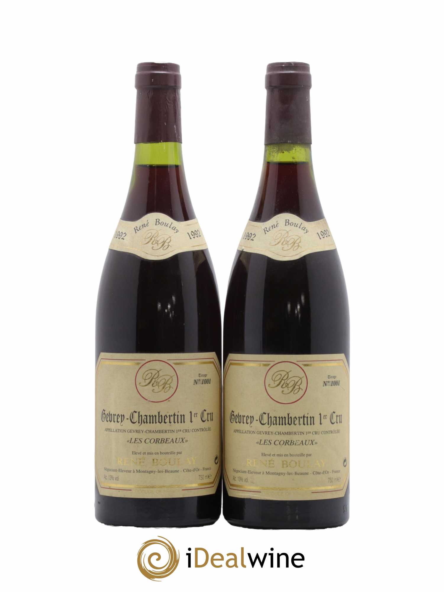 Gevrey-Chambertin 1er Cru Les Corbeaux Rene Boulay 1992 - Lot de 2 bouteilles - 0