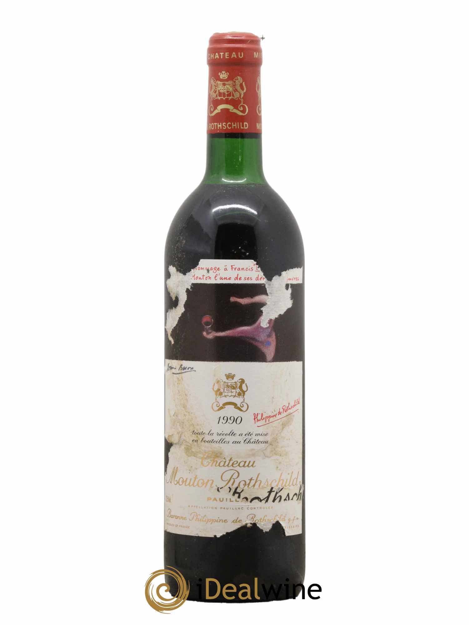 Château Mouton Rothschild 1er Grand Cru Classé 1990 - Lot de 1 bouteille - 0