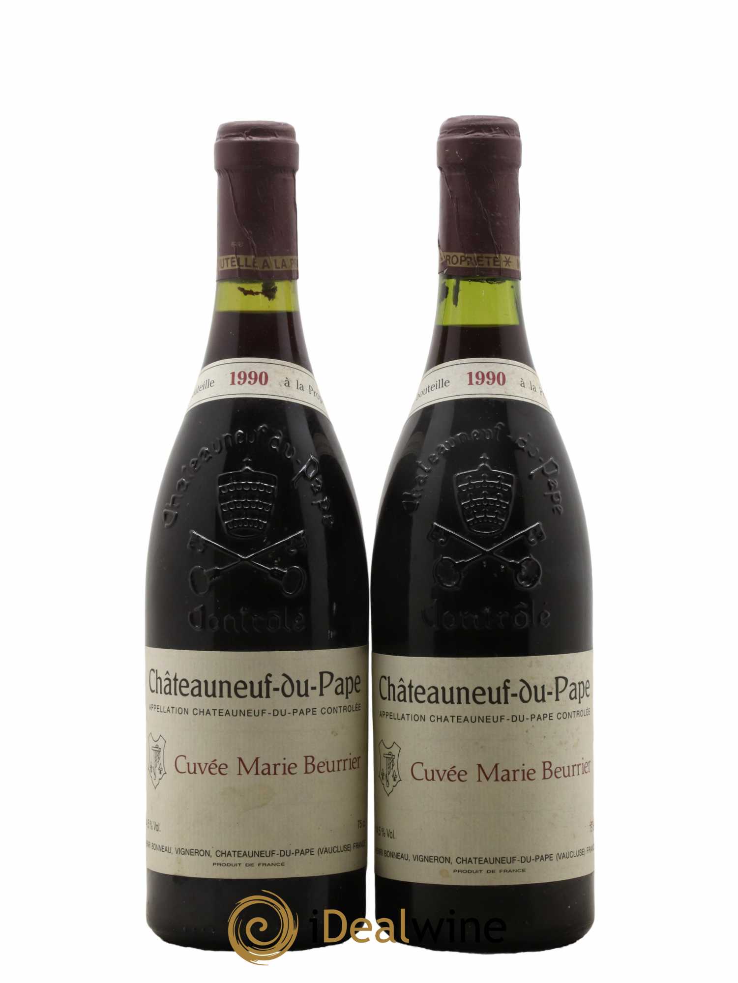 Châteauneuf-du-Pape Marie Beurrier Henri Bonneau & Fils 1990 - Lot de 2 bouteilles - 0