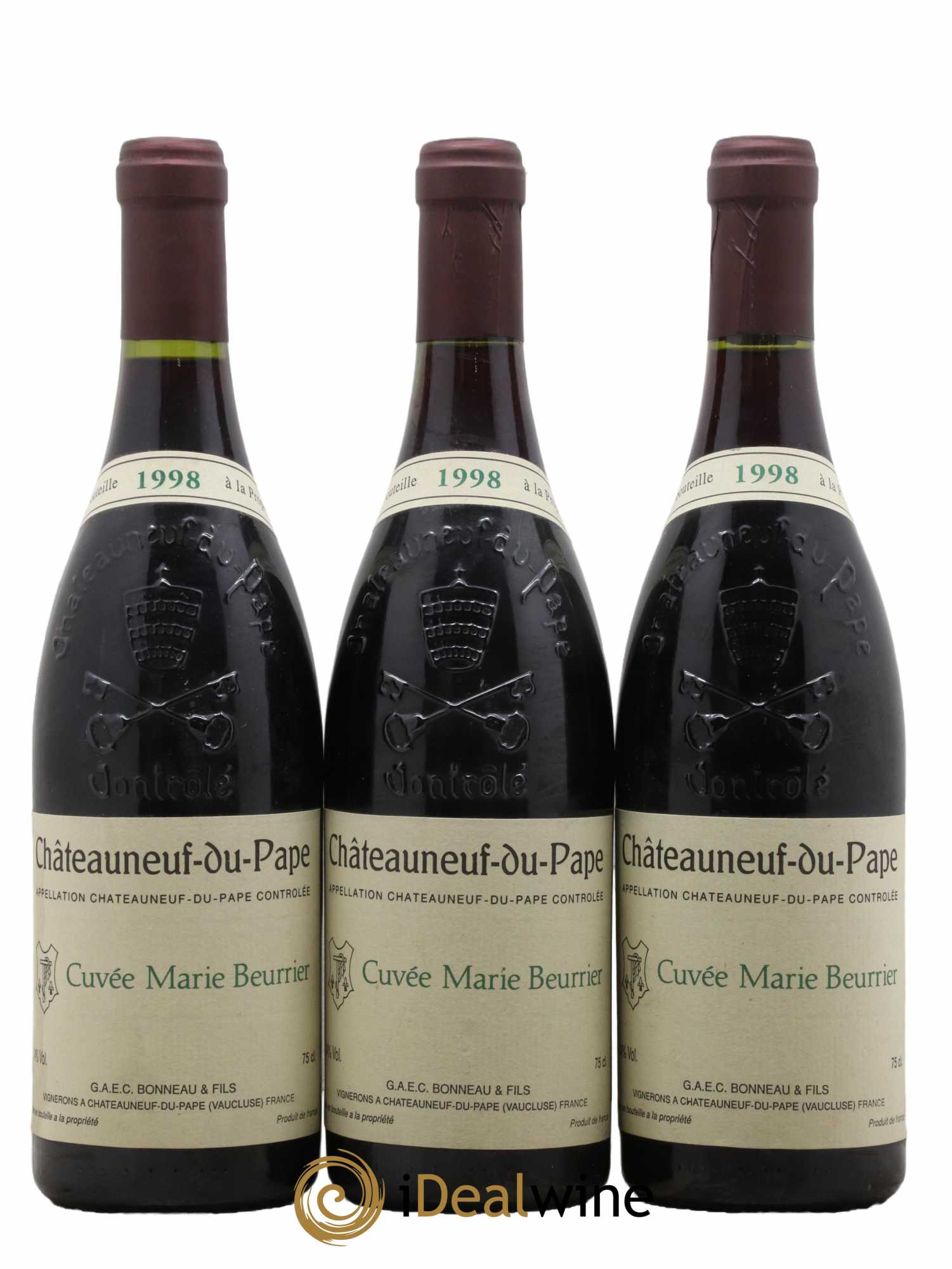 Châteauneuf-du-Pape Marie Beurrier Henri Bonneau & Fils 1998 - Lot of 3 bottles - 0