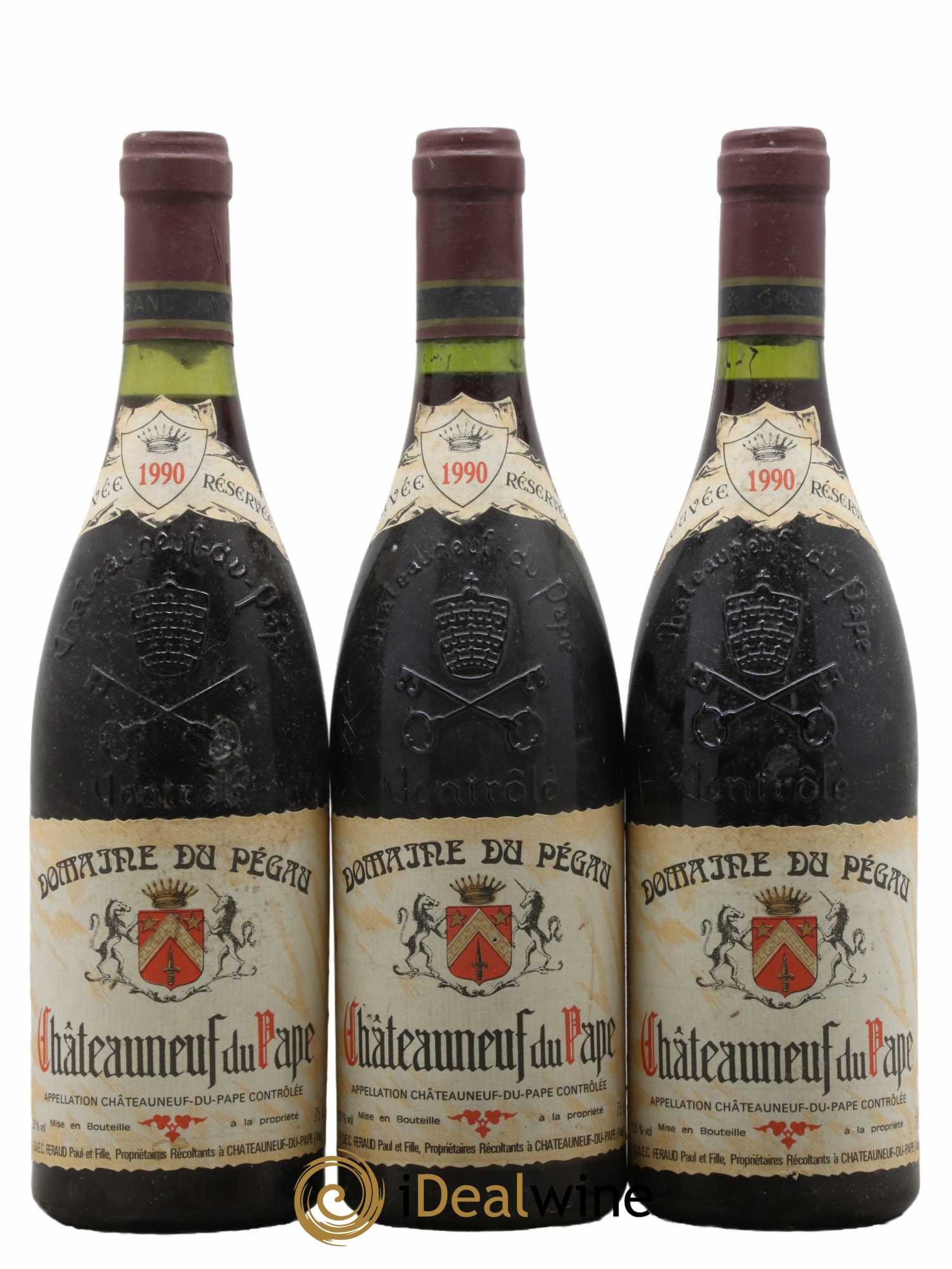 Châteauneuf-du-Pape Domaine du Pégau Cuvée Réservée Paul et Laurence Féraud 1990 - Lot de 3 bouteilles - 0