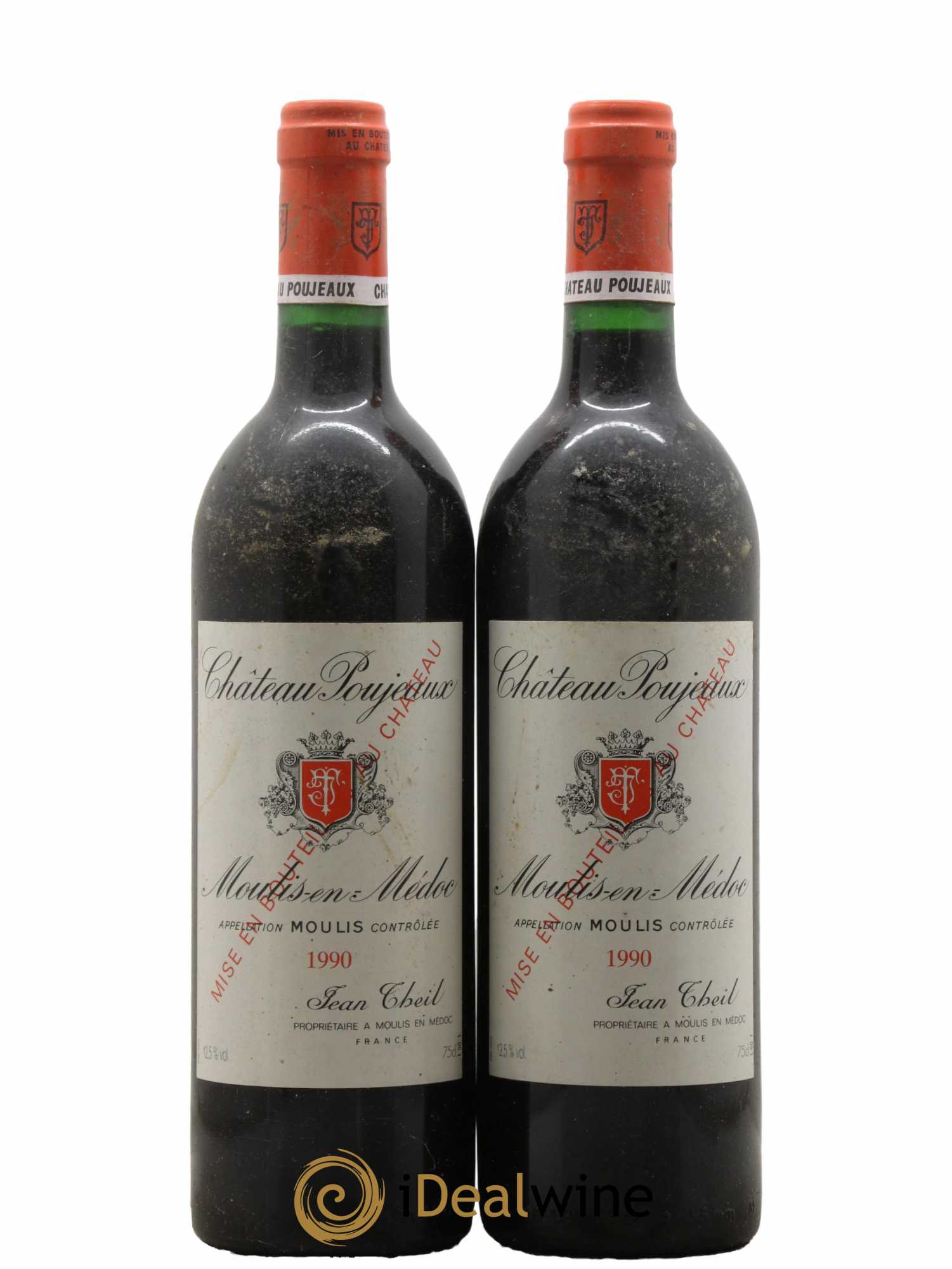 Château Poujeaux 1990 - Lot de 2 bouteilles - 0