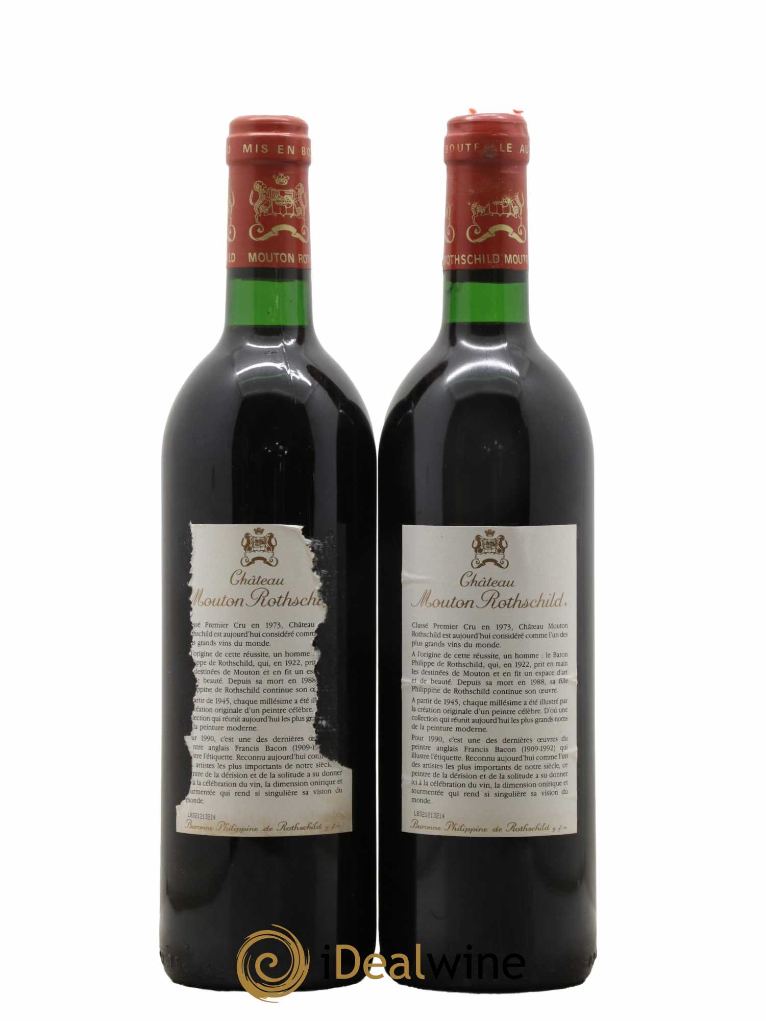 Château Mouton Rothschild 1er Grand Cru Classé 1990 - Lot de 2 bouteilles - 1