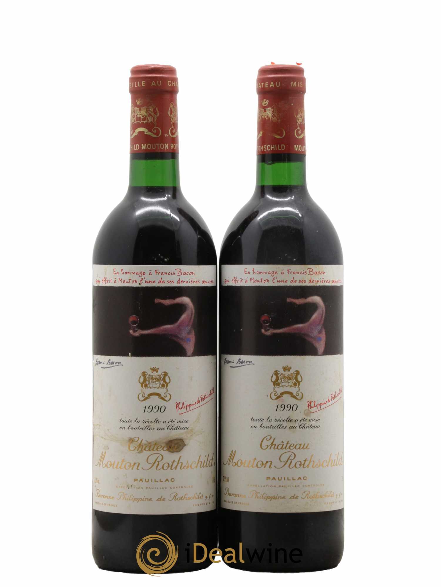 Château Mouton Rothschild 1er Grand Cru Classé 1990 - Lot de 2 bouteilles - 0