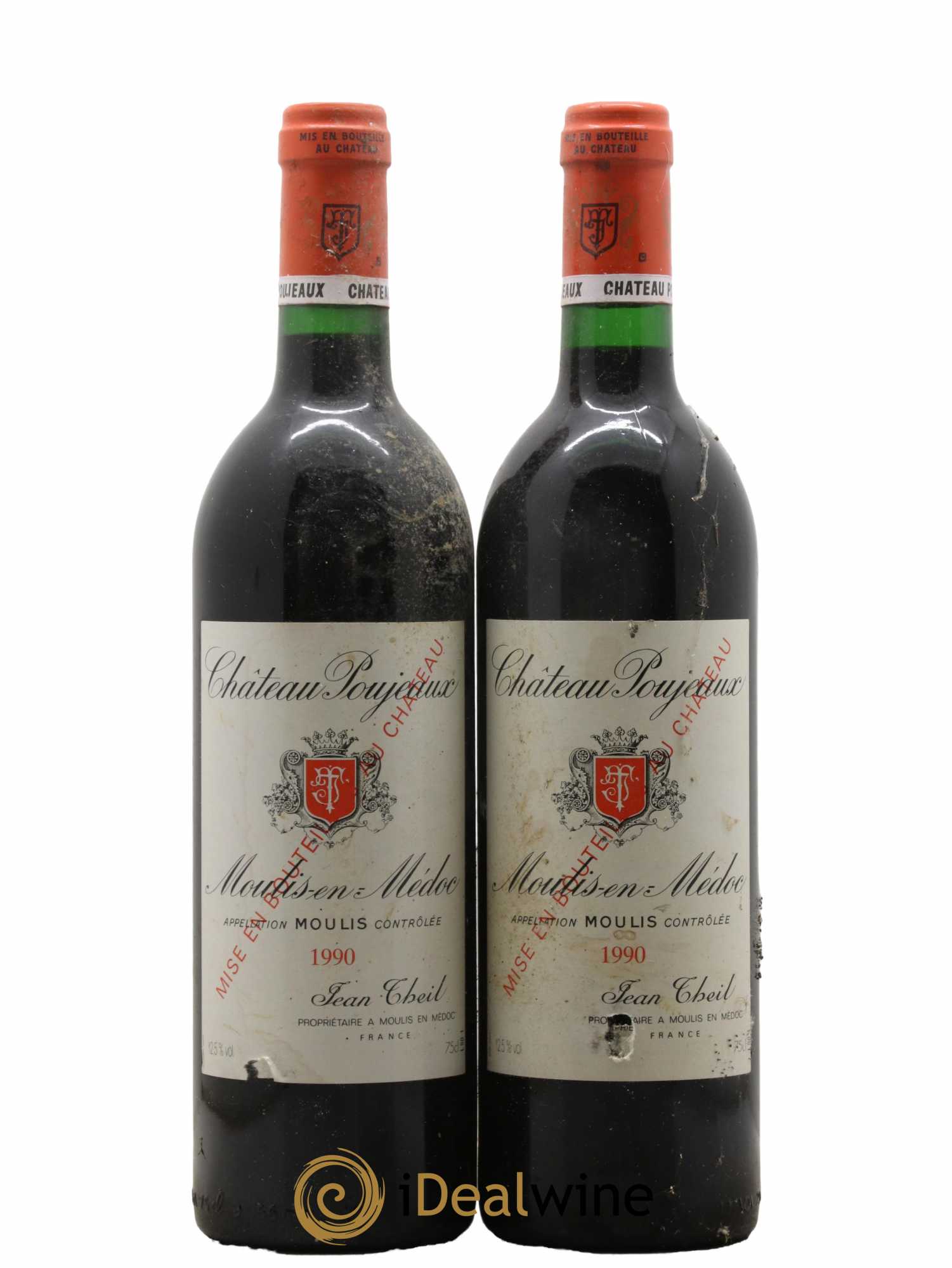 Château Poujeaux 1990 - Lot de 2 bouteilles - 0