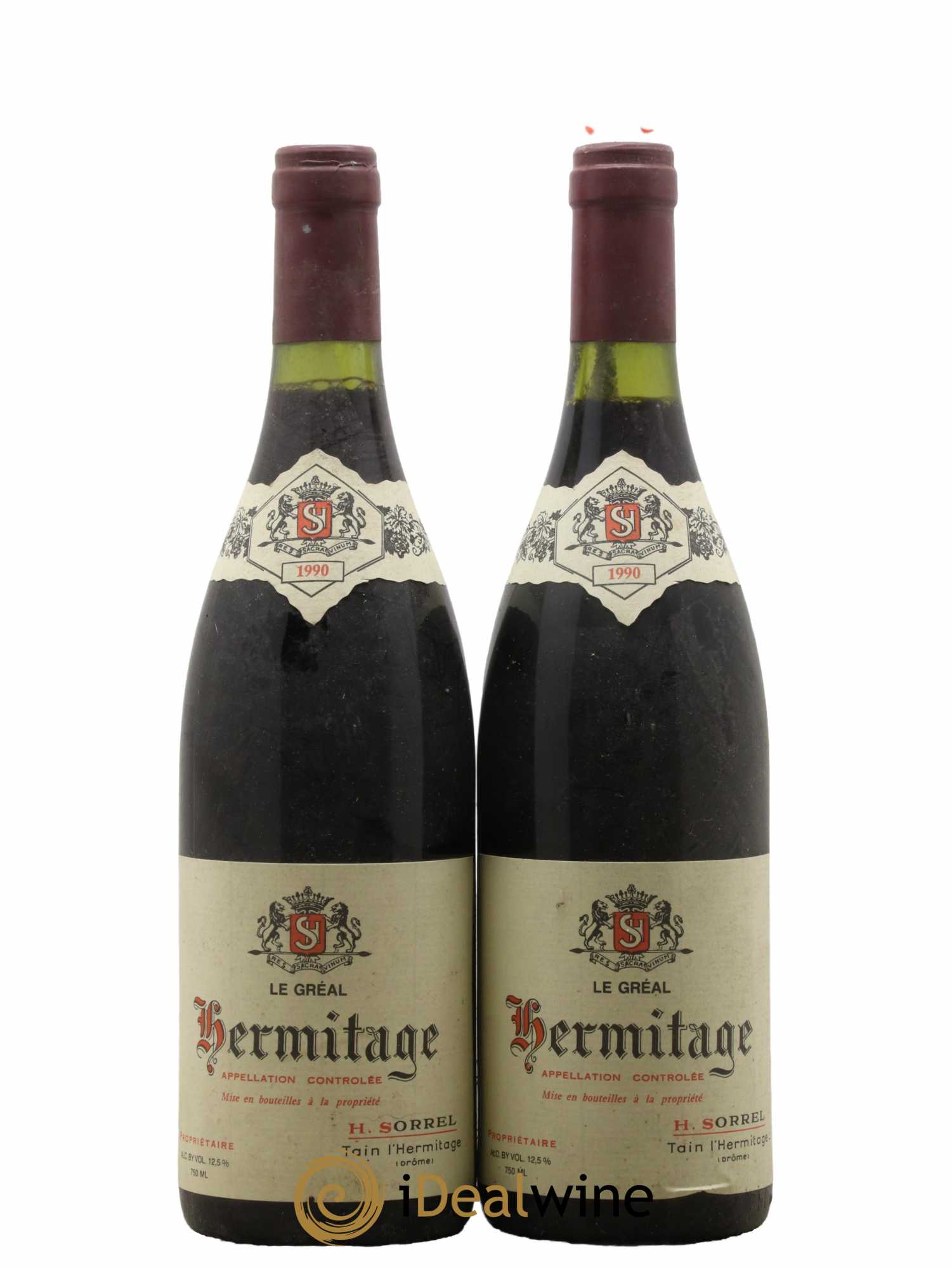 Hermitage Le Gréal Marc Sorrel 1990 - Lot de 2 bouteilles - 0