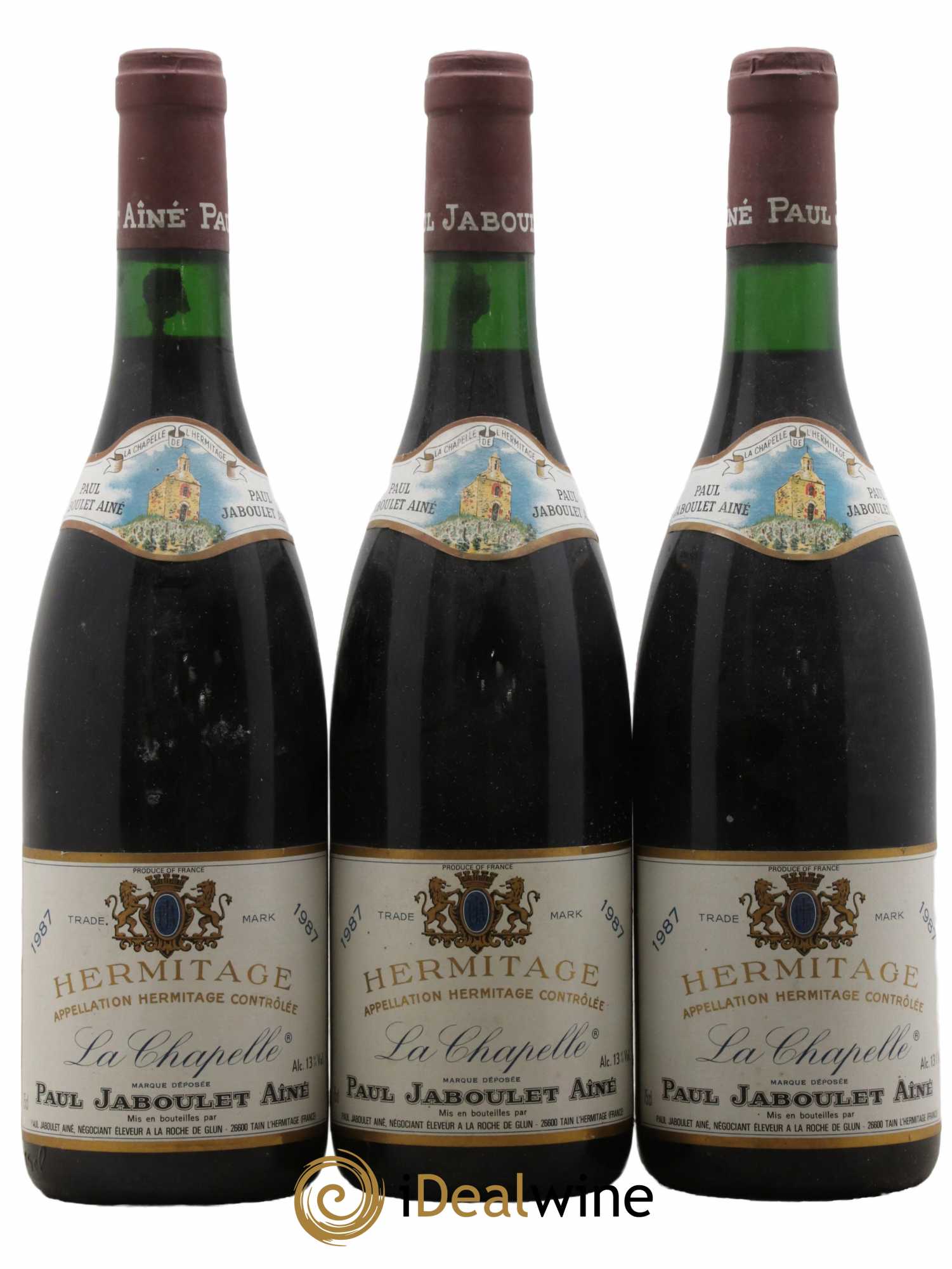 Hermitage La Chapelle Paul Jaboulet Ainé 1987 - Lot de 3 bouteilles - 0