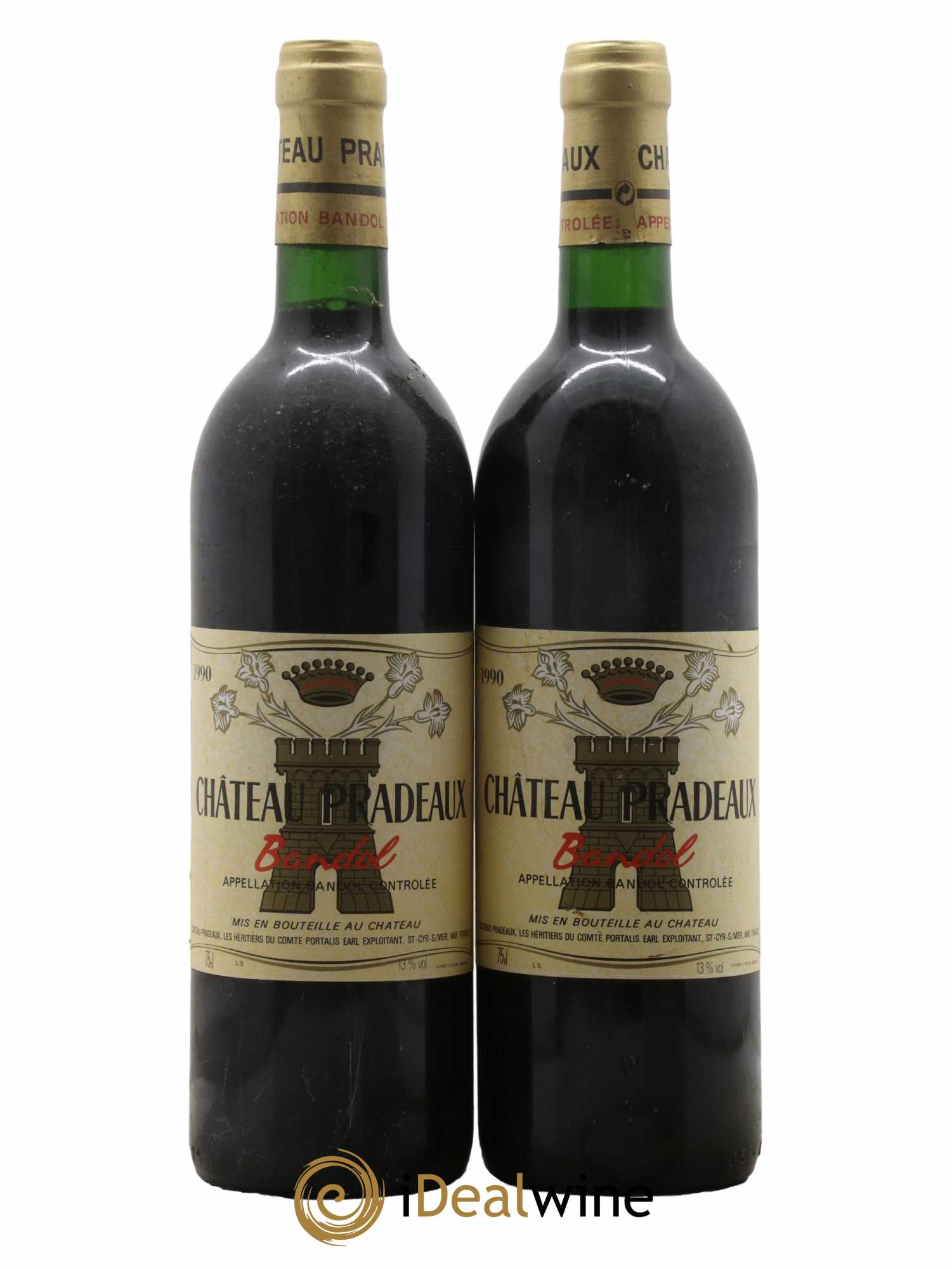 Bandol Château Pradeaux Famille Portalis 1990 - Lot de 2 bouteilles - 0