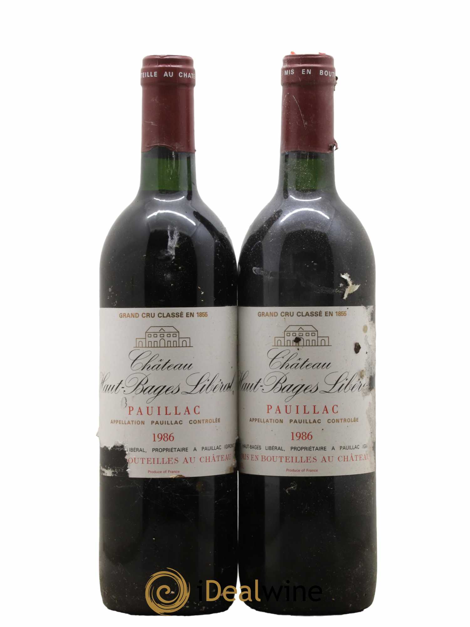 Château Haut Bages Libéral 5ème Grand Cru Classé 1986 - Lot de 2 bouteilles - 0