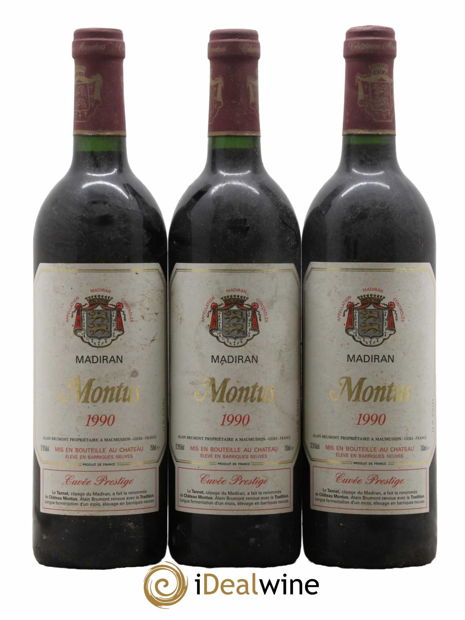 Madiran Château Montus-Prestige Alain Brumont 1990 - Lot de 3 bouteilles - 0