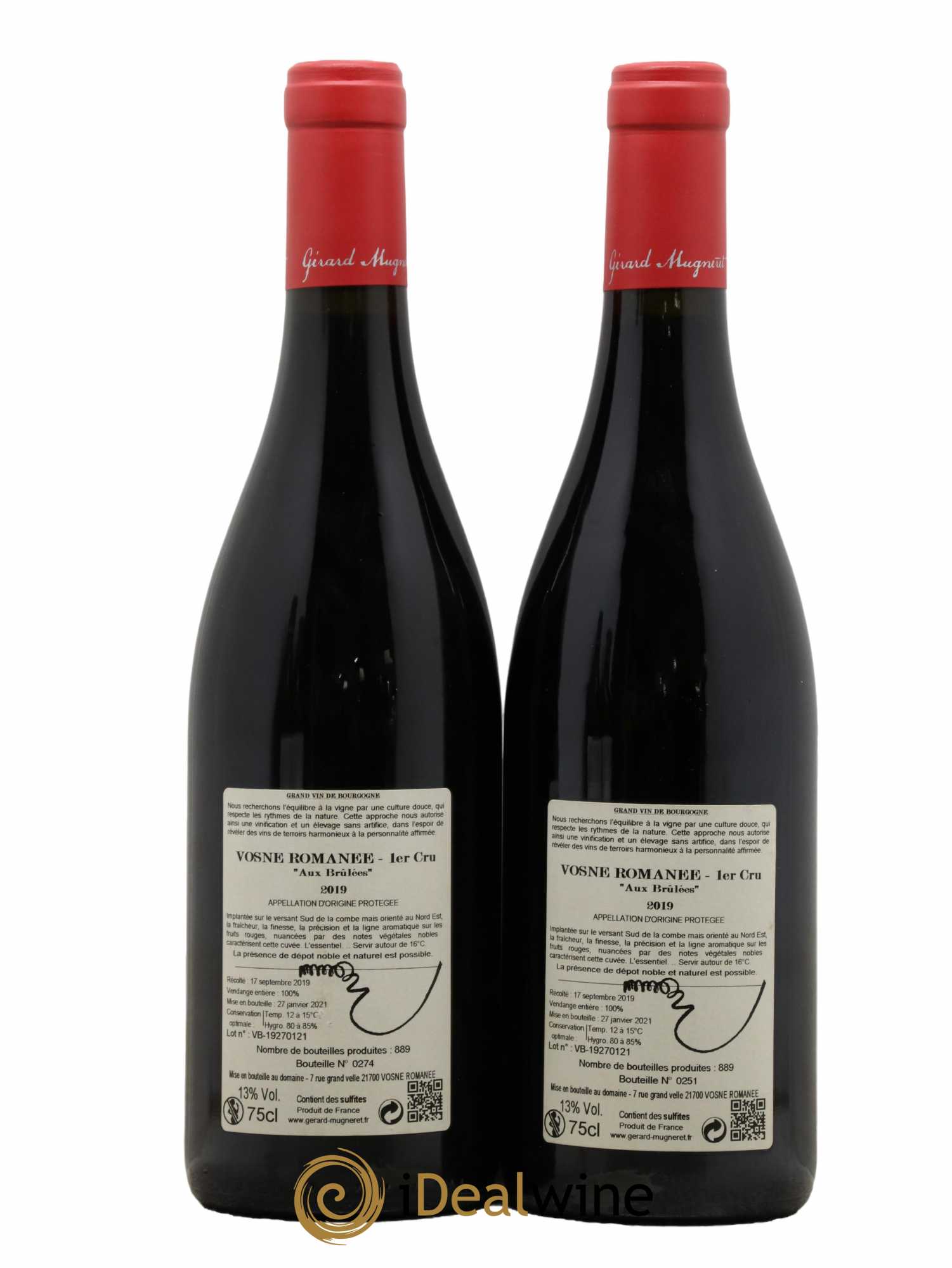 Vosne-Romanée 1er Cru Les Brulées Gérard Mugneret 2019 - Lot de 2 bouteilles - 1
