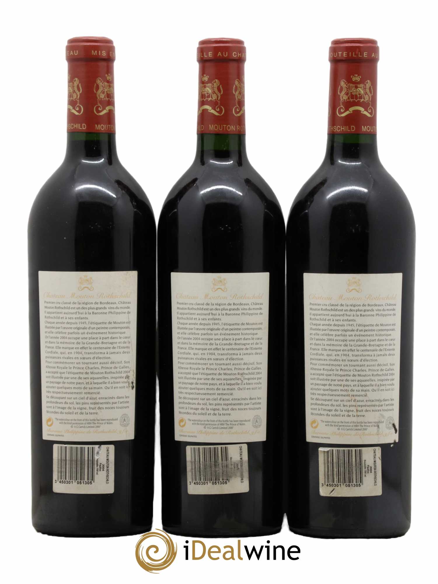 Château Mouton Rothschild 1er Grand Cru Classé 2004 - Lot de 3 bouteilles - 1