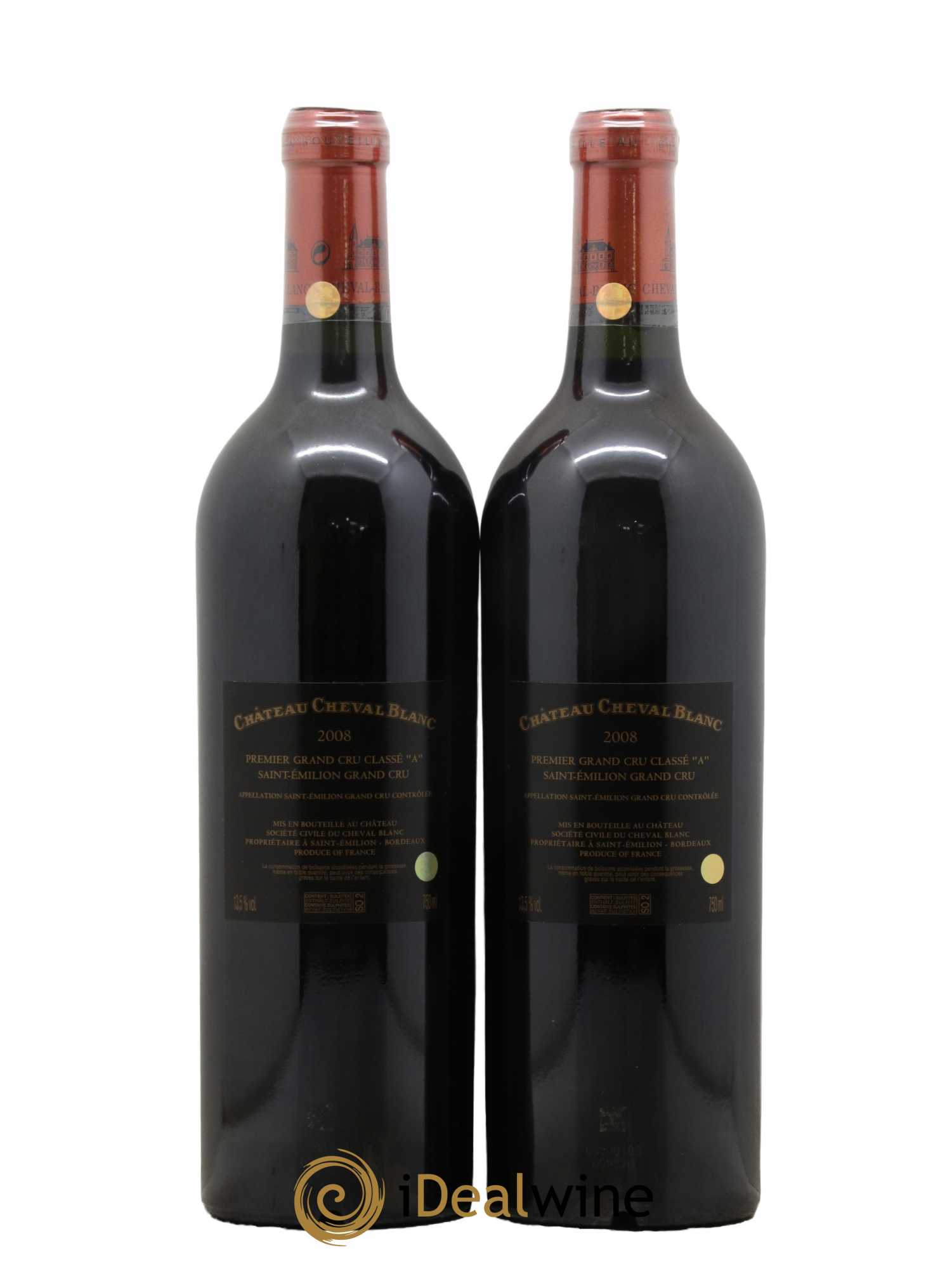 Château Cheval Blanc 1er Grand Cru Classé A 2008 - Lot de 2 bouteilles - 1